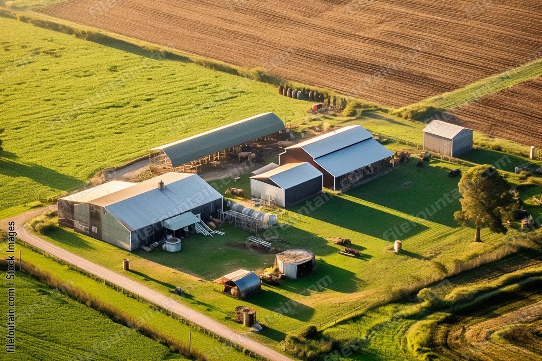 Aeriel View Of A Farm