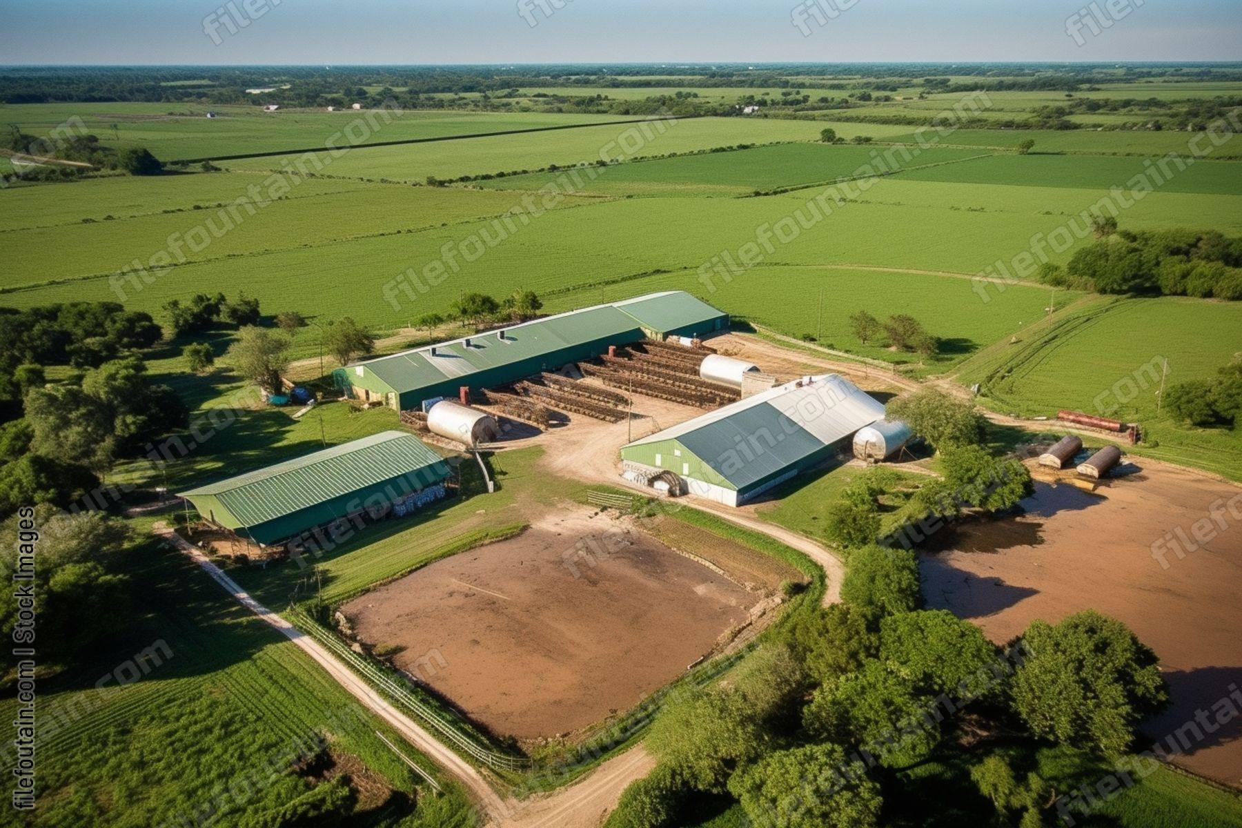 Aeriel View Of A Farm