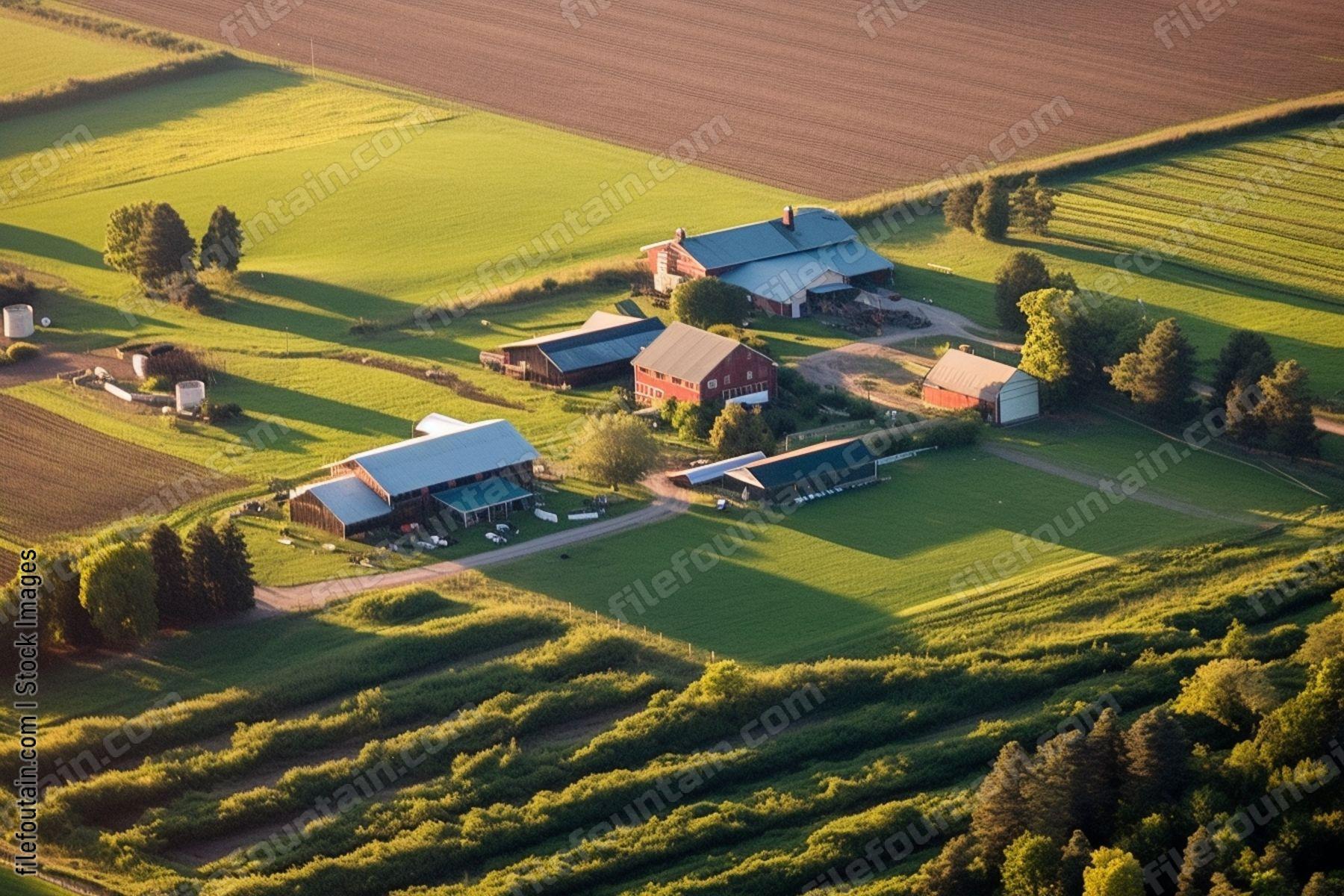 Aeriel View Of A Farm