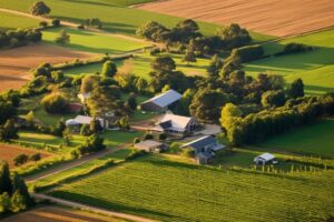 Aeriel View Of A Farm