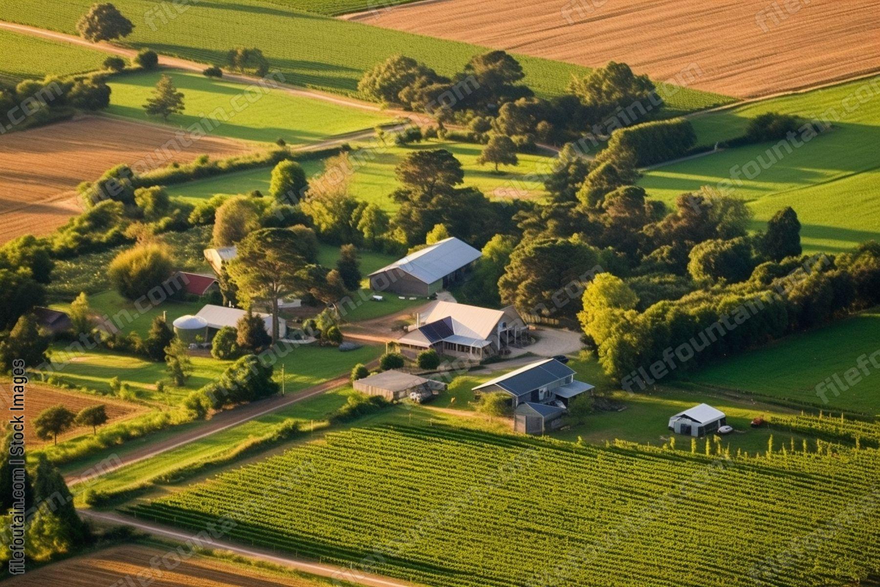 Aeriel View Of A Farm