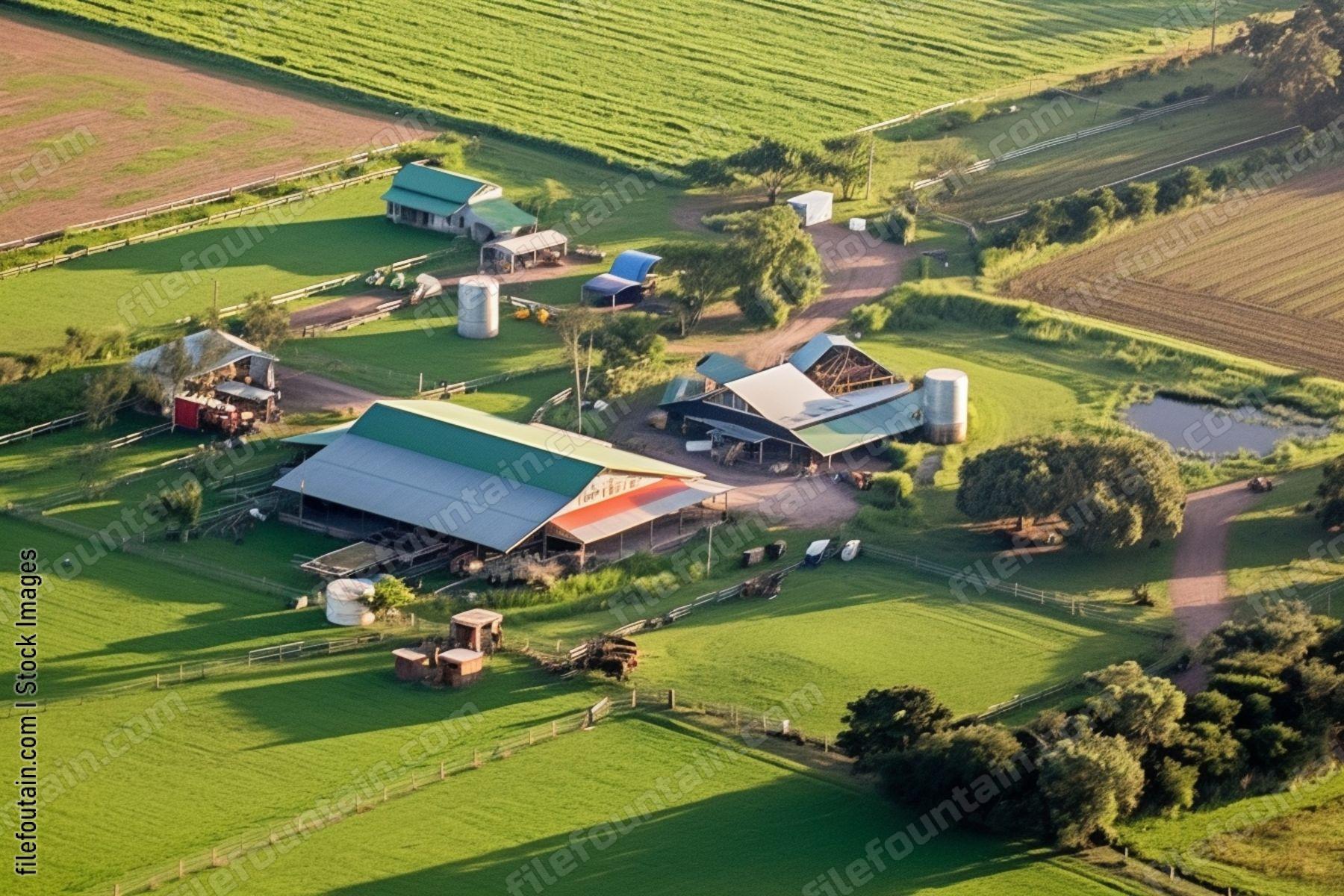 Aeriel View Of A Farm
