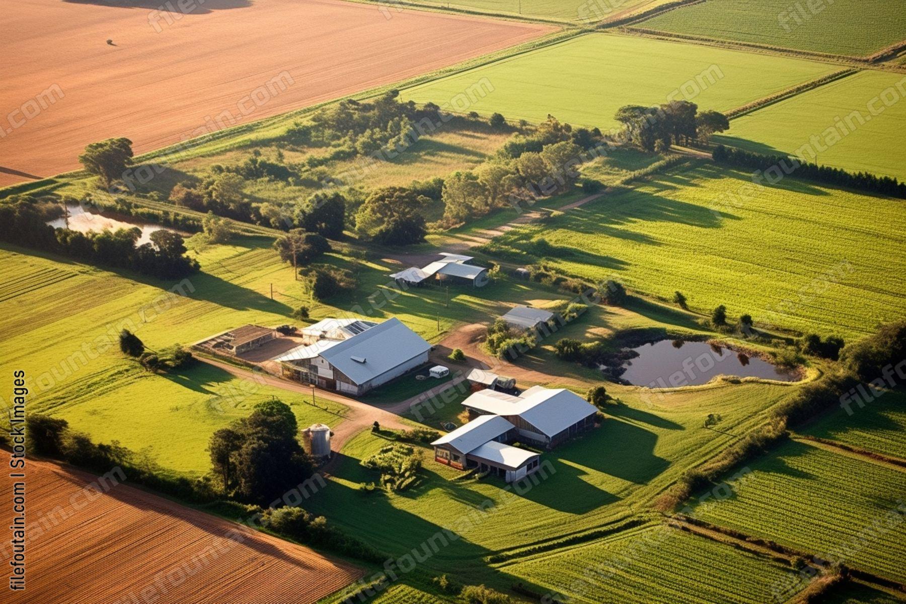 Aeriel View Of A Farm