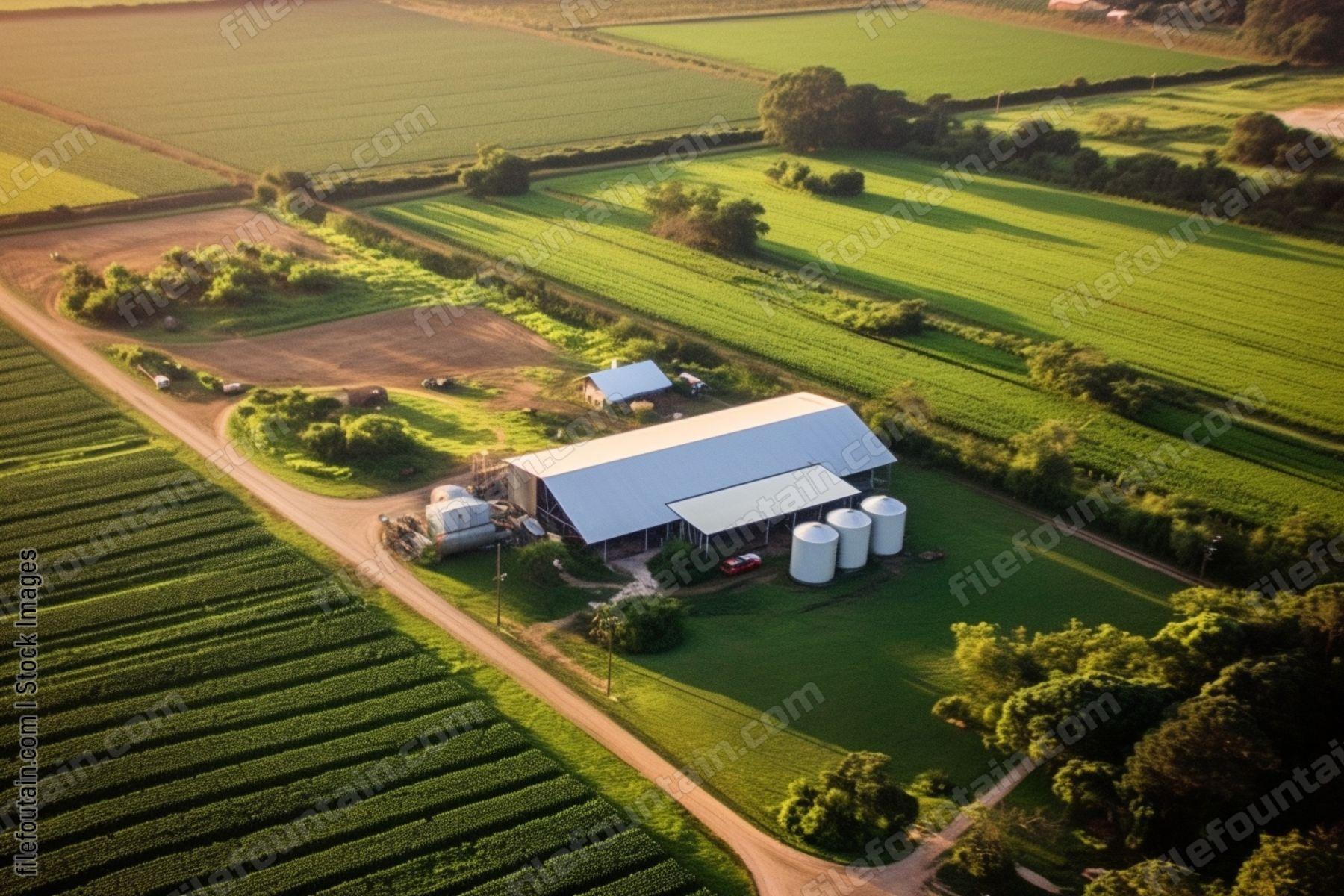 Aeriel View Of A Farm