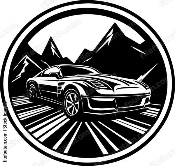 Car On Road Driving On A Highway Road Trip