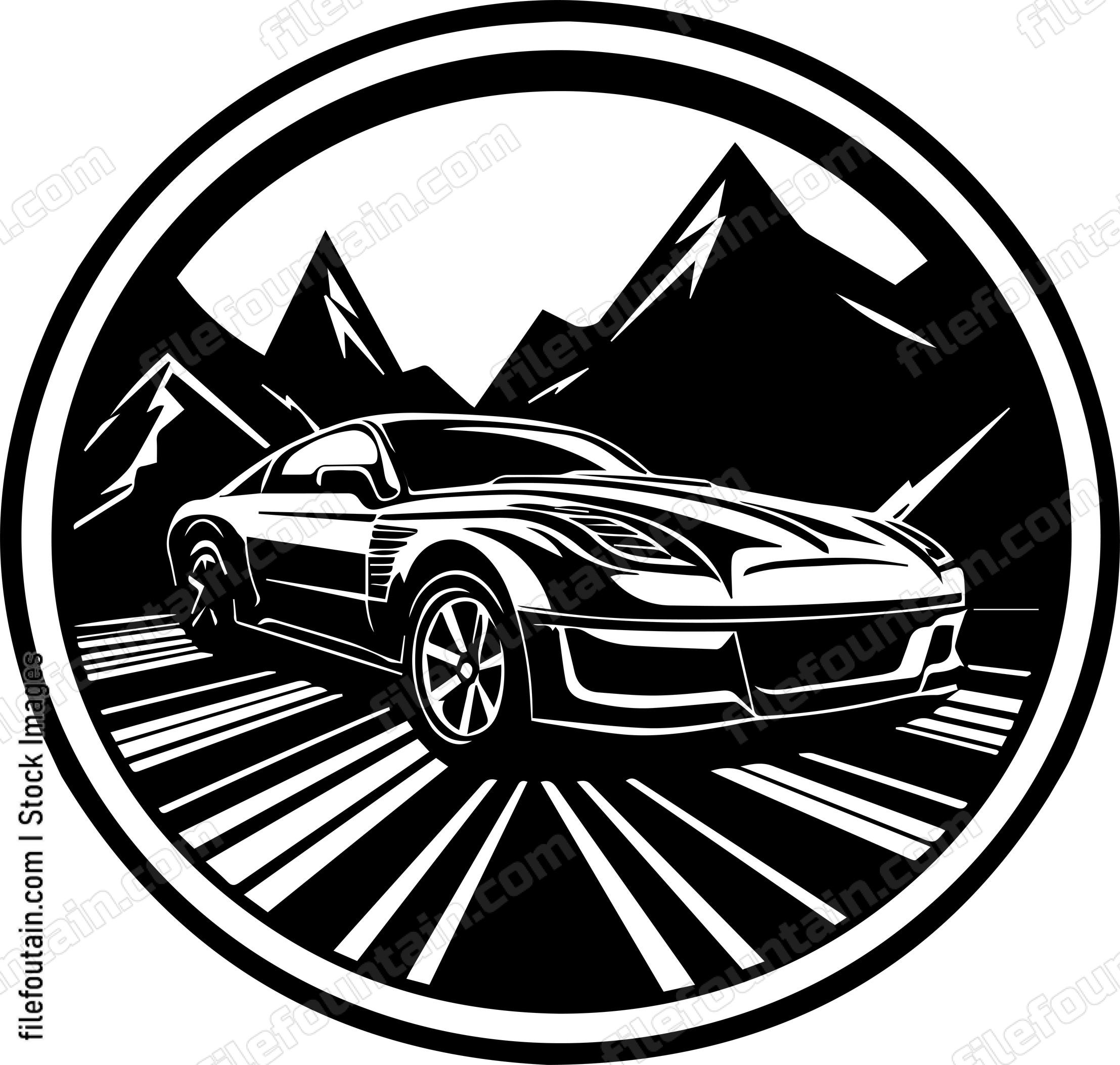 Car On Road Driving On A Highway Road Trip