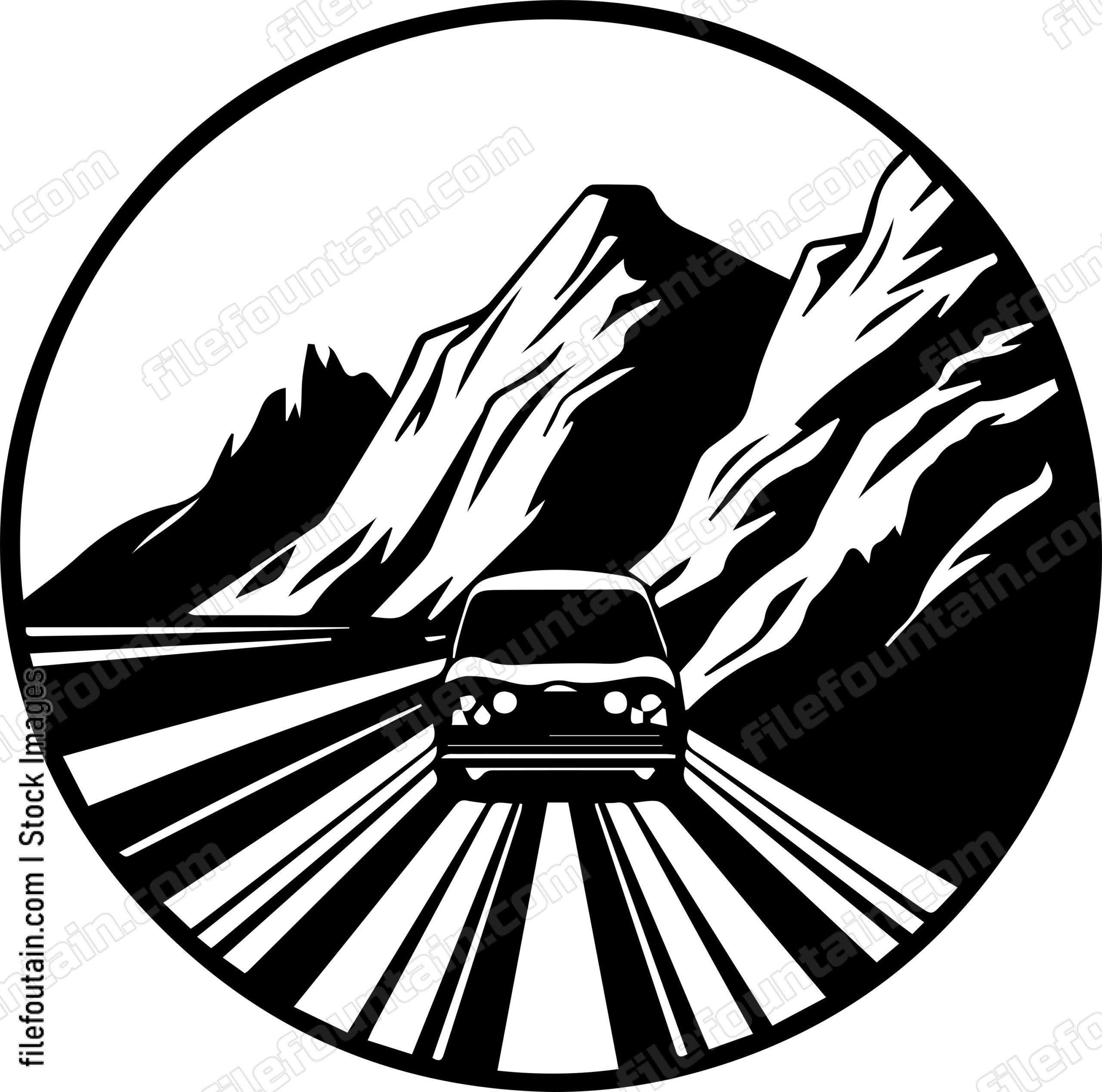 Car On Road Driving On A Highway Road Trip