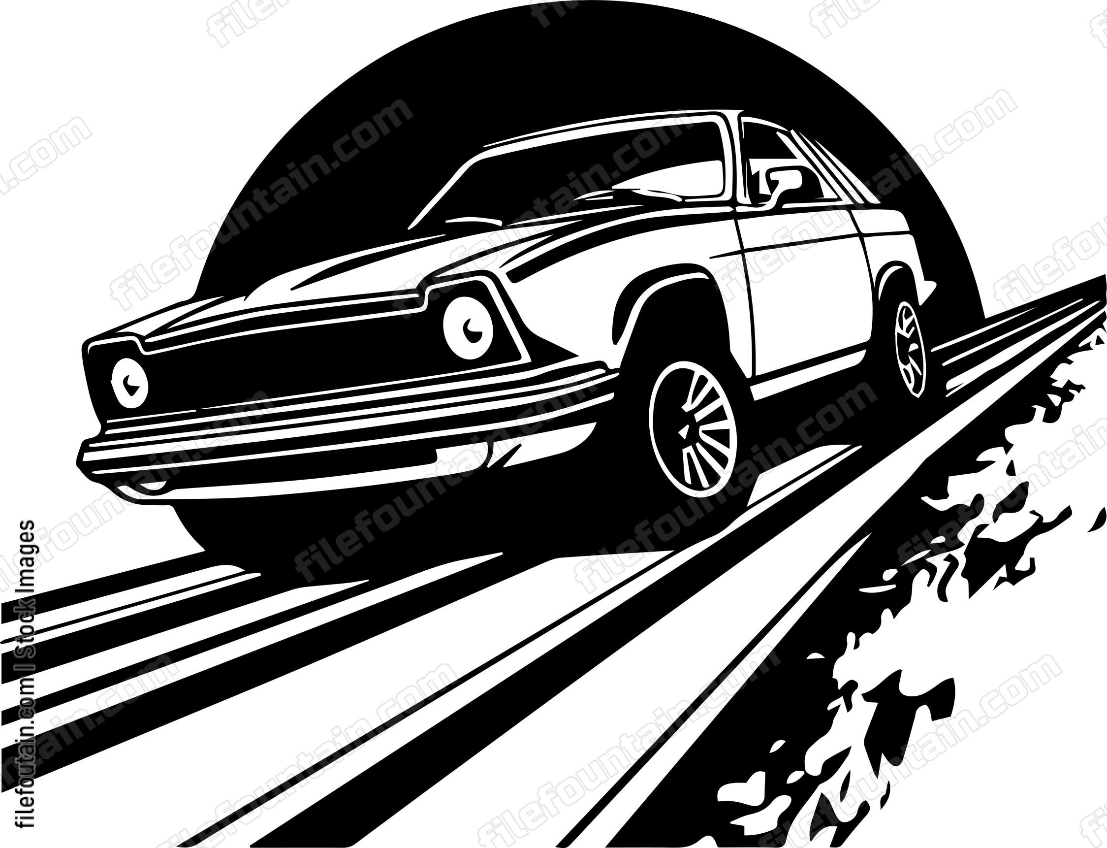 Car On Road Driving On A Highway Road Trip