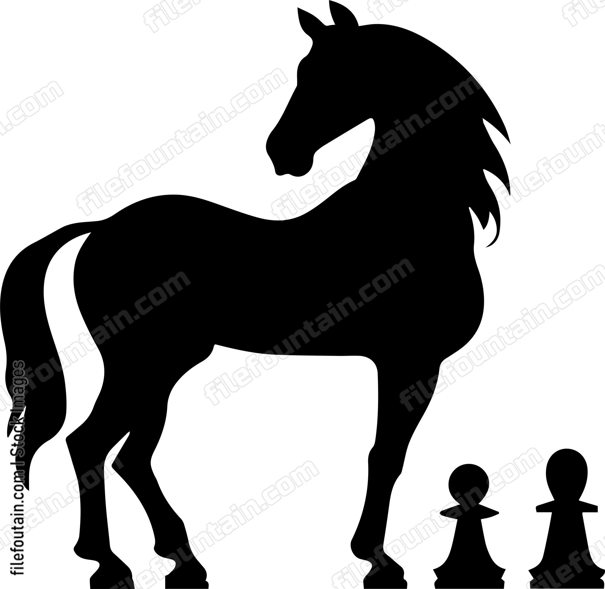Horse Next to Chess Pieces