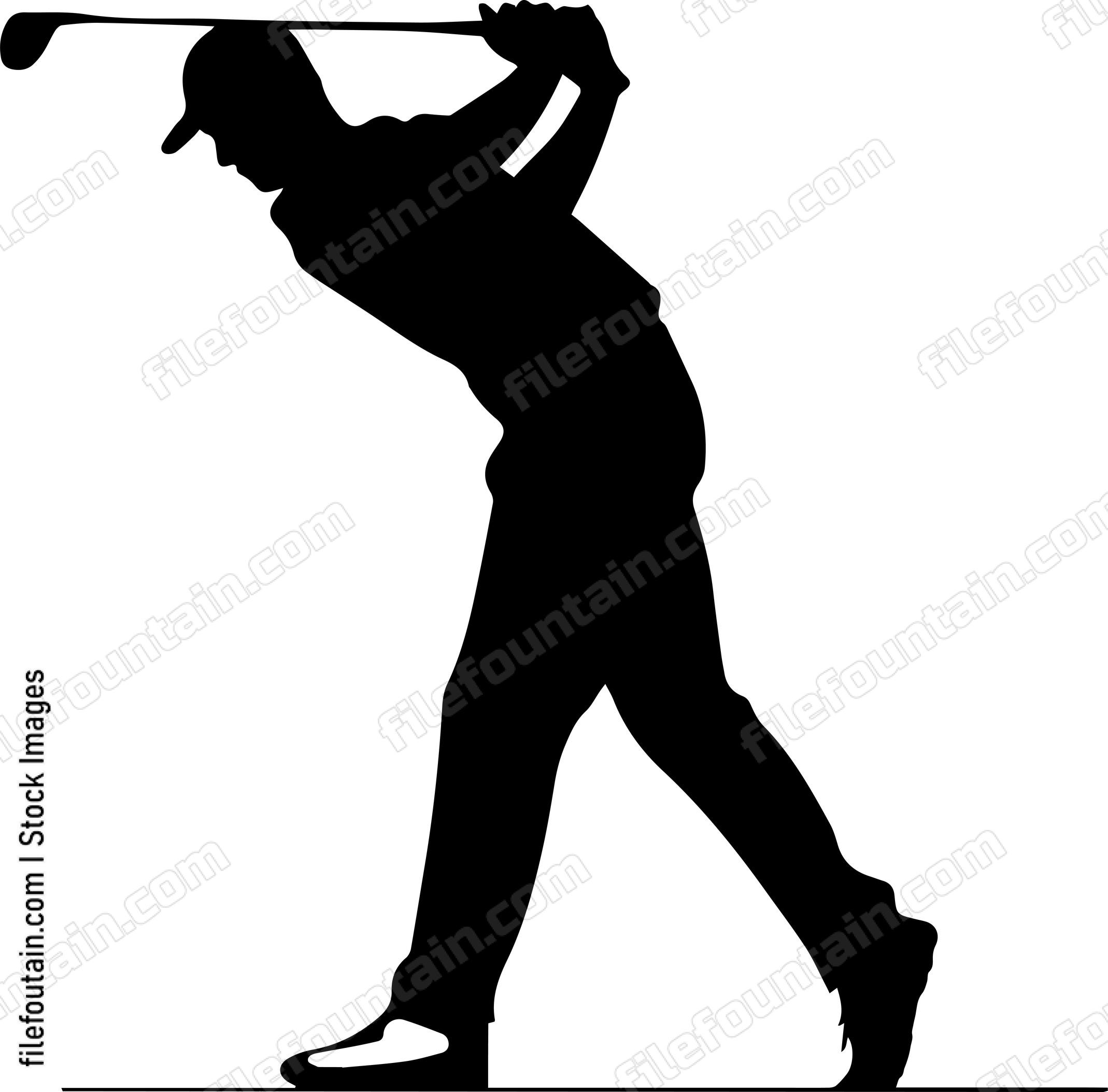 Golfer Swinging