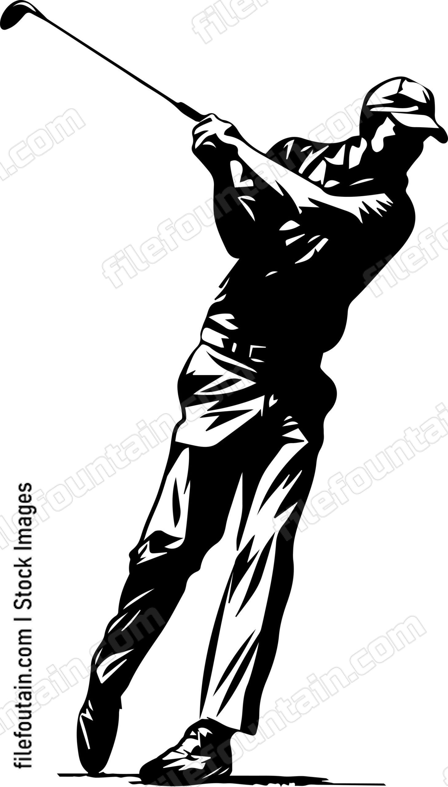 Golfer Swinging