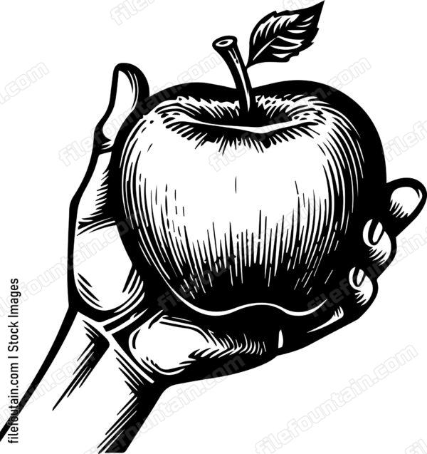 Hand Holding an Apple