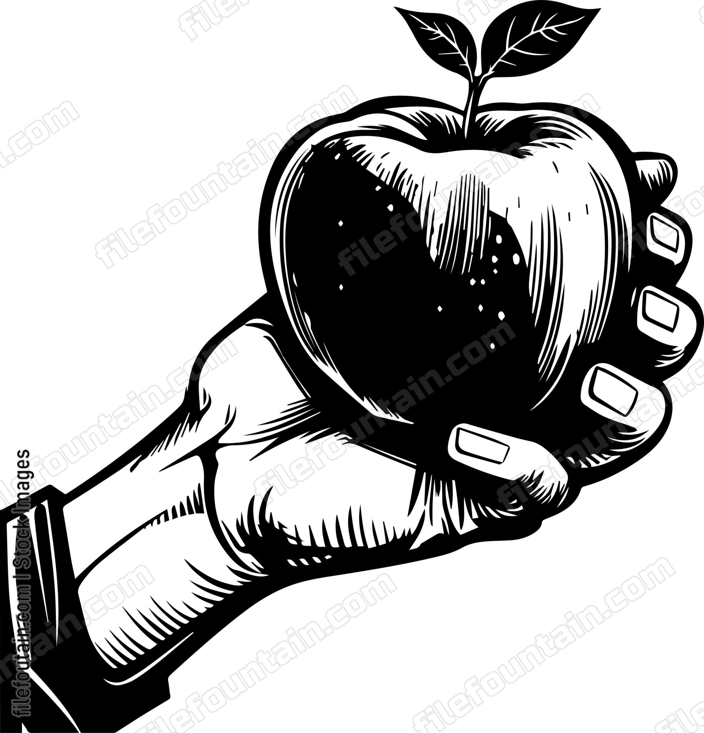 Hand Holding an Apple