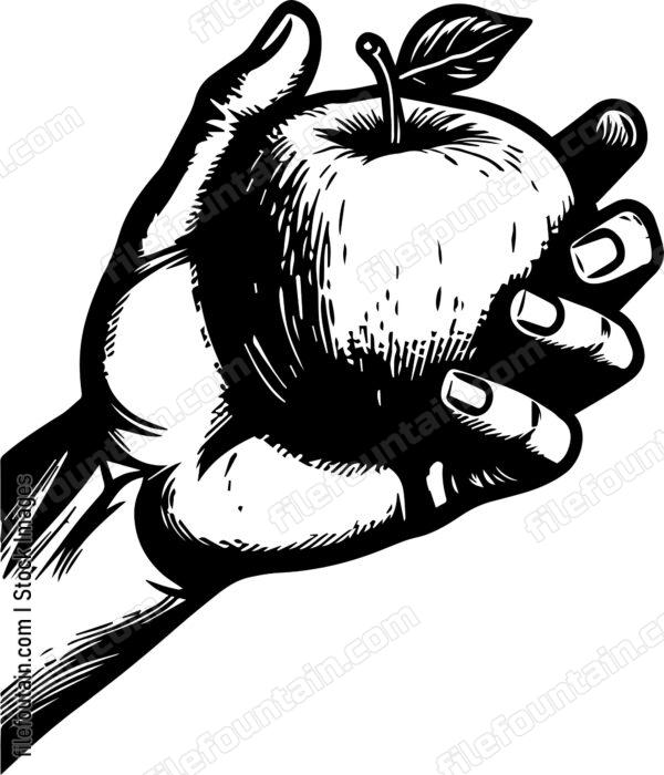 Hand Holding an Apple