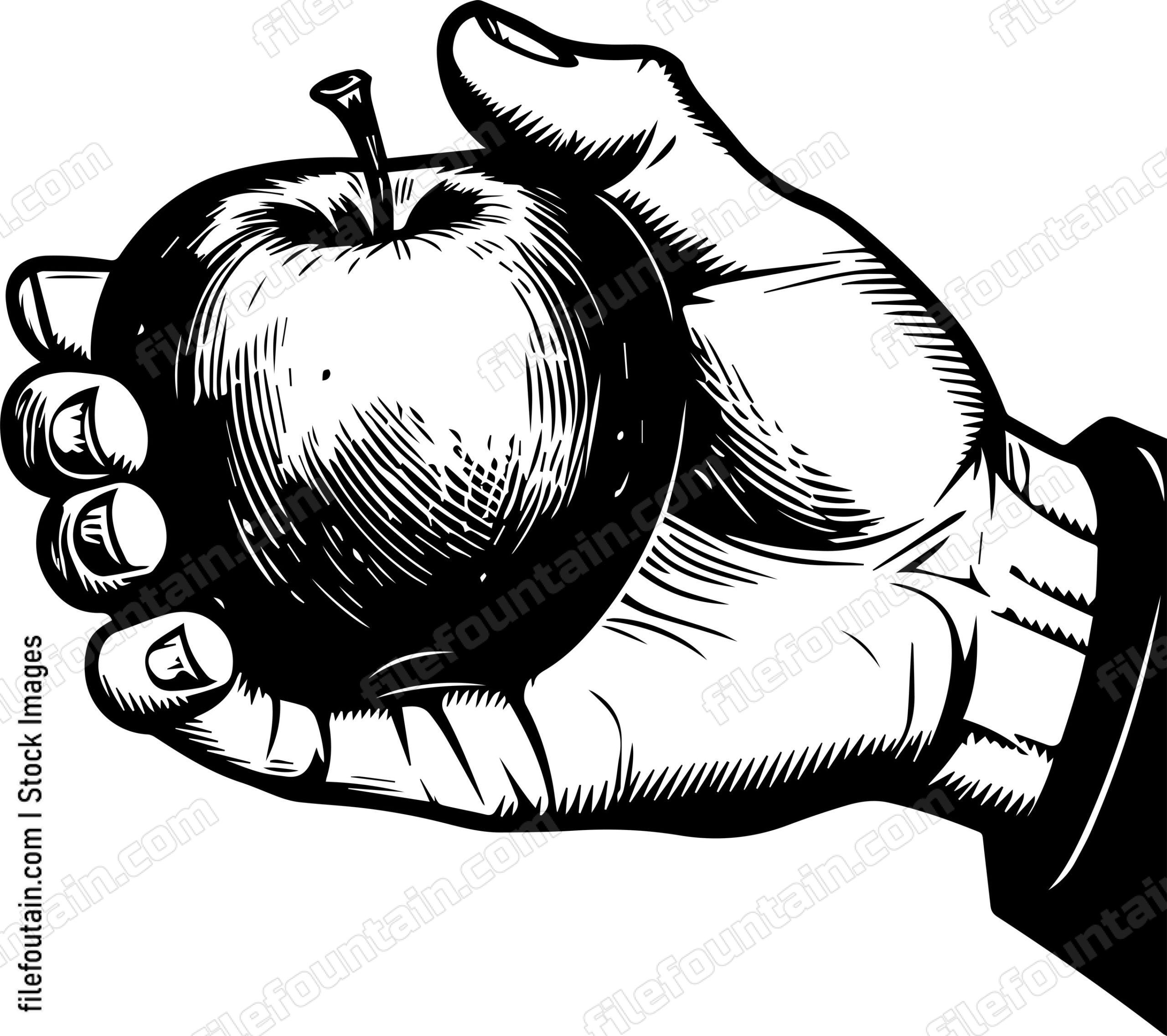 Hand Holding an Apple
