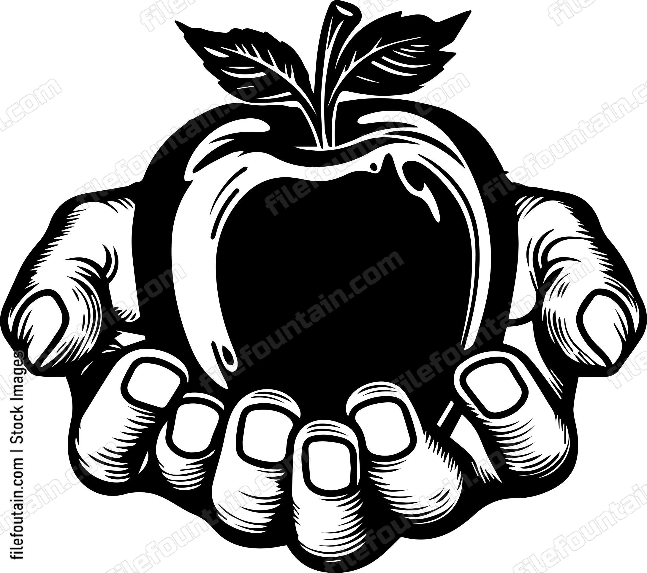 Hand Holding an Apple