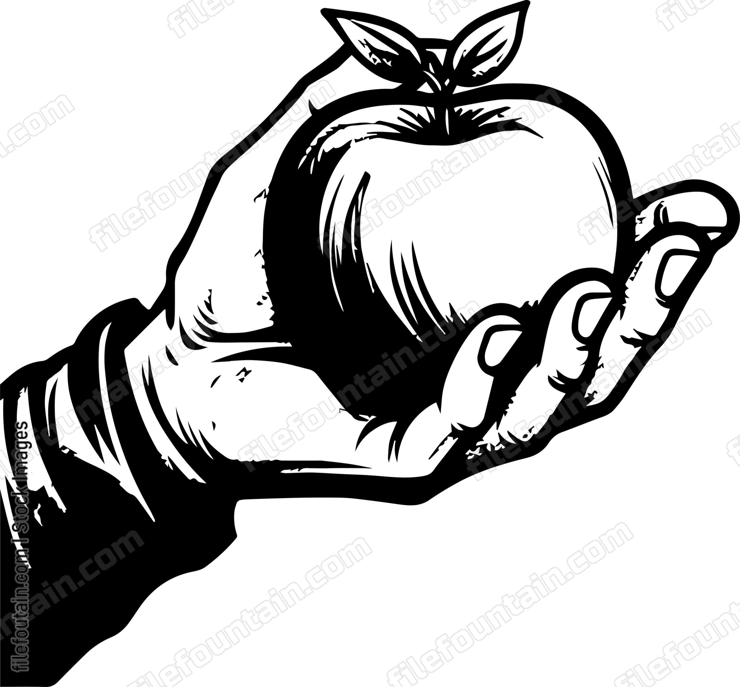Hand Holding an Apple