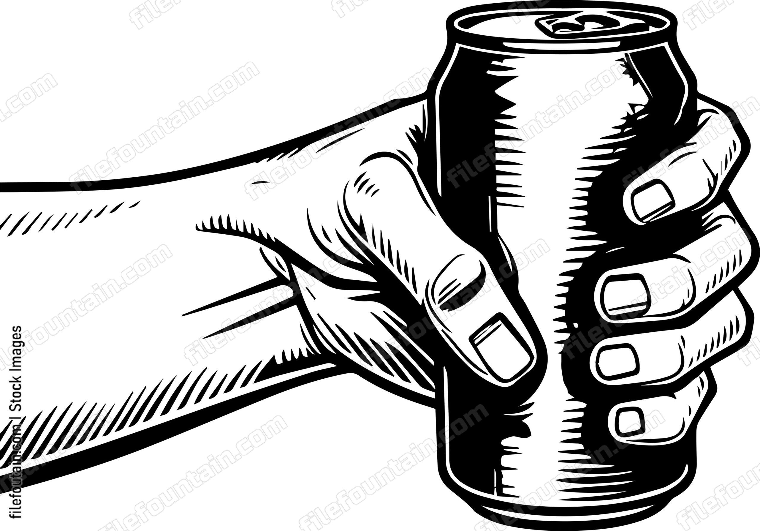 Hand Holding Soda Can