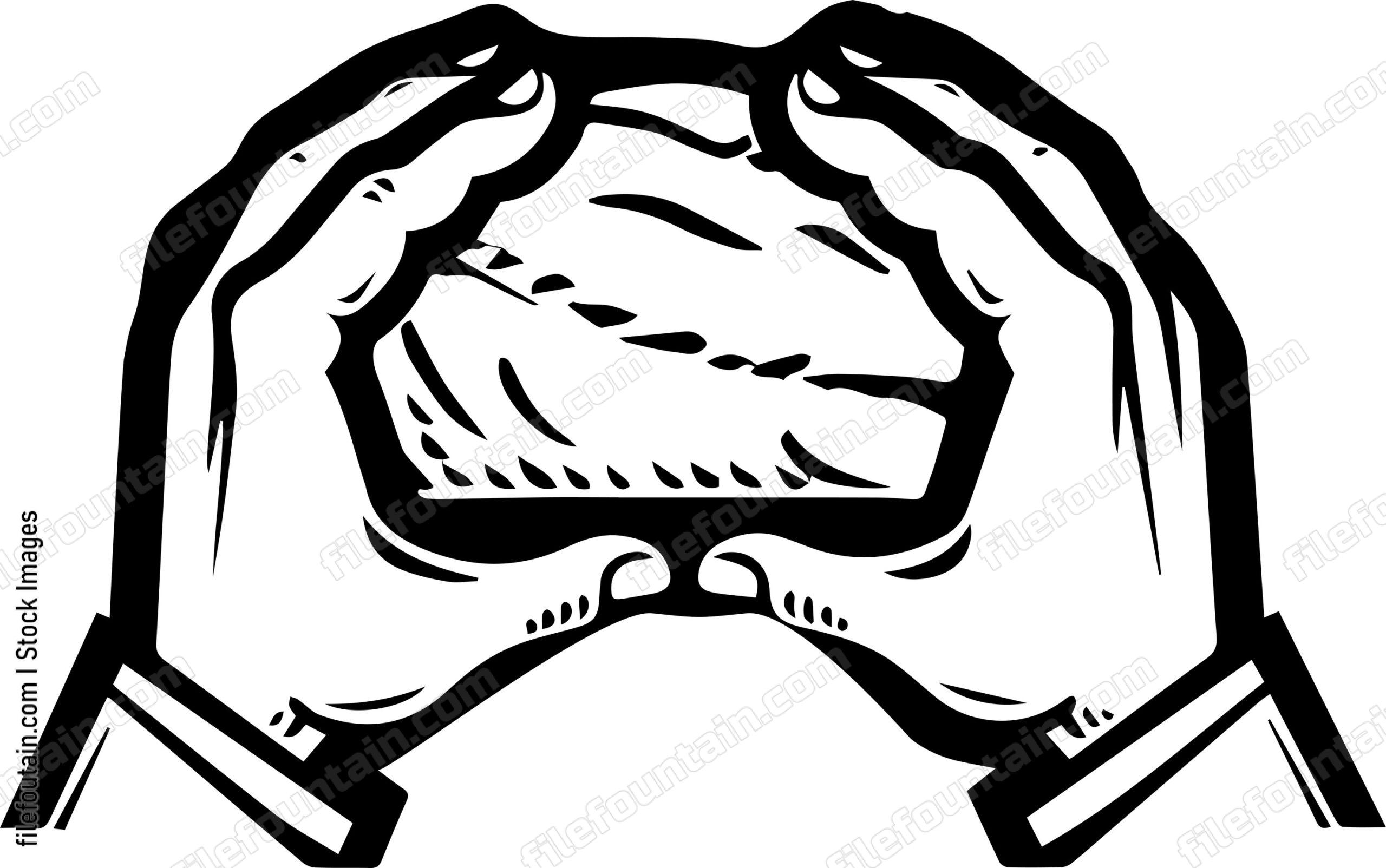 Hands Breaking Loaf Of Bread