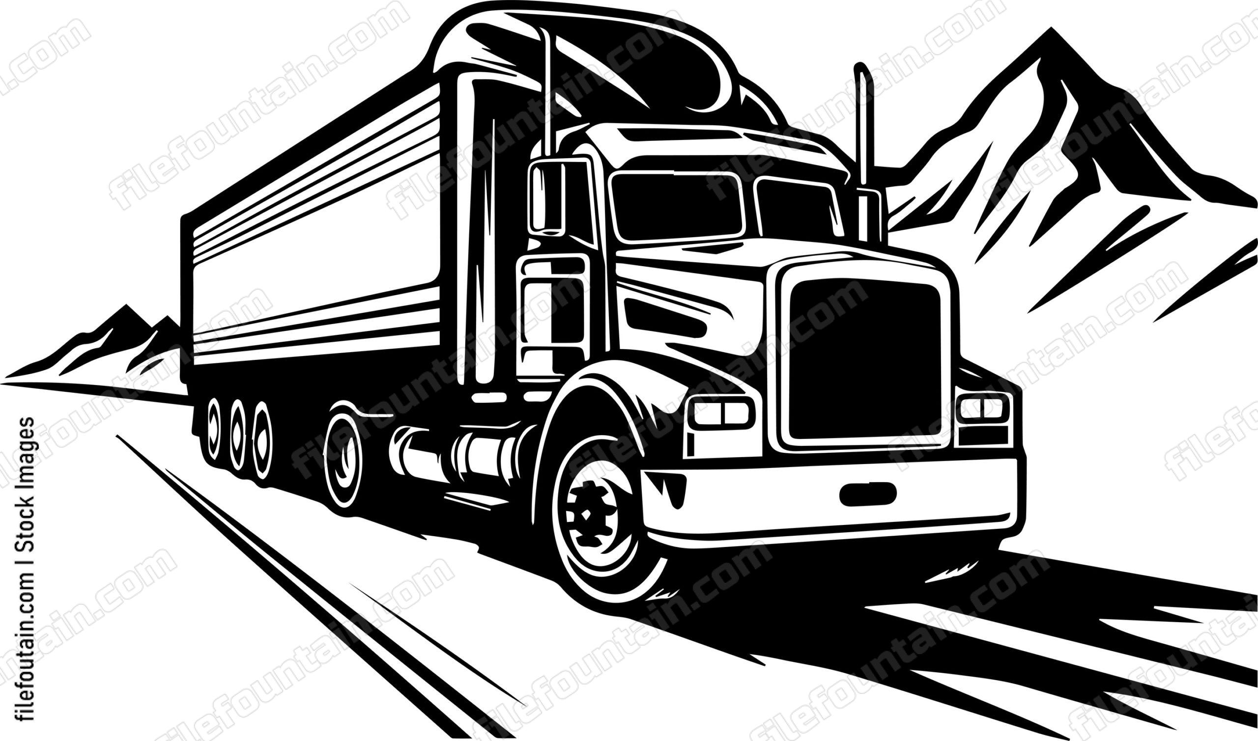 Long Haul Truck Driving On Highway In Motion