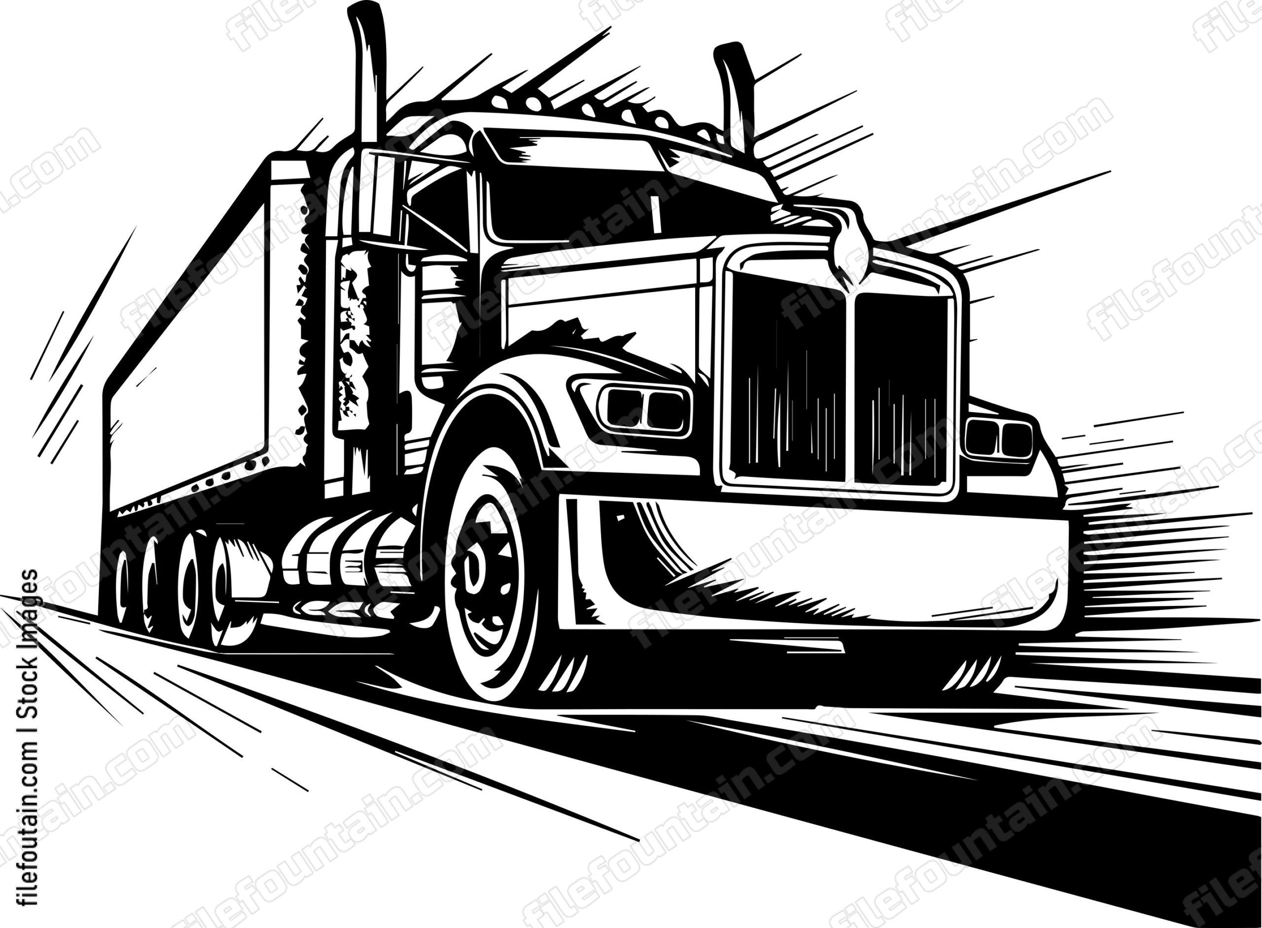 Truck Driving On Highway