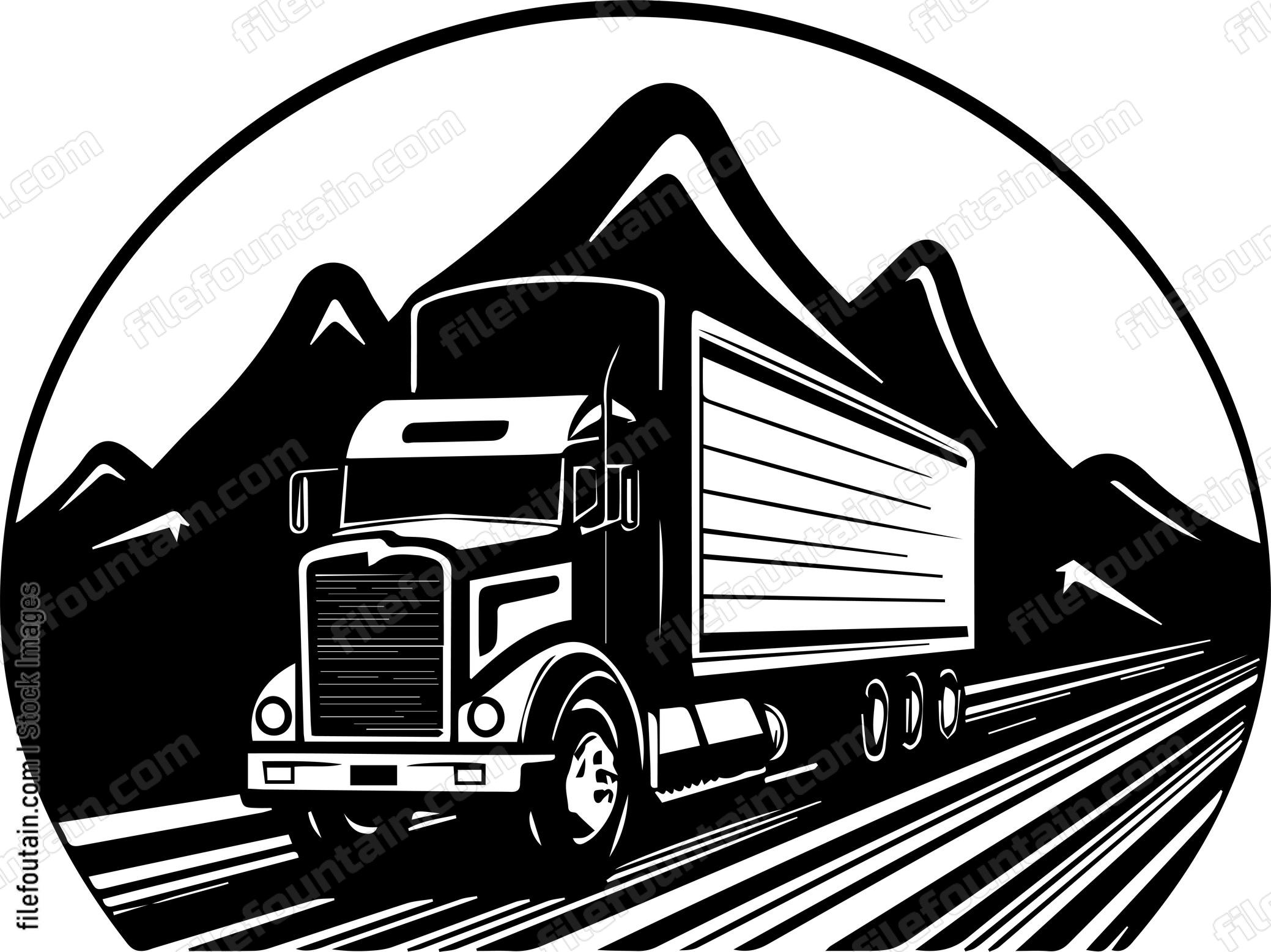 Truck Driving On Highway