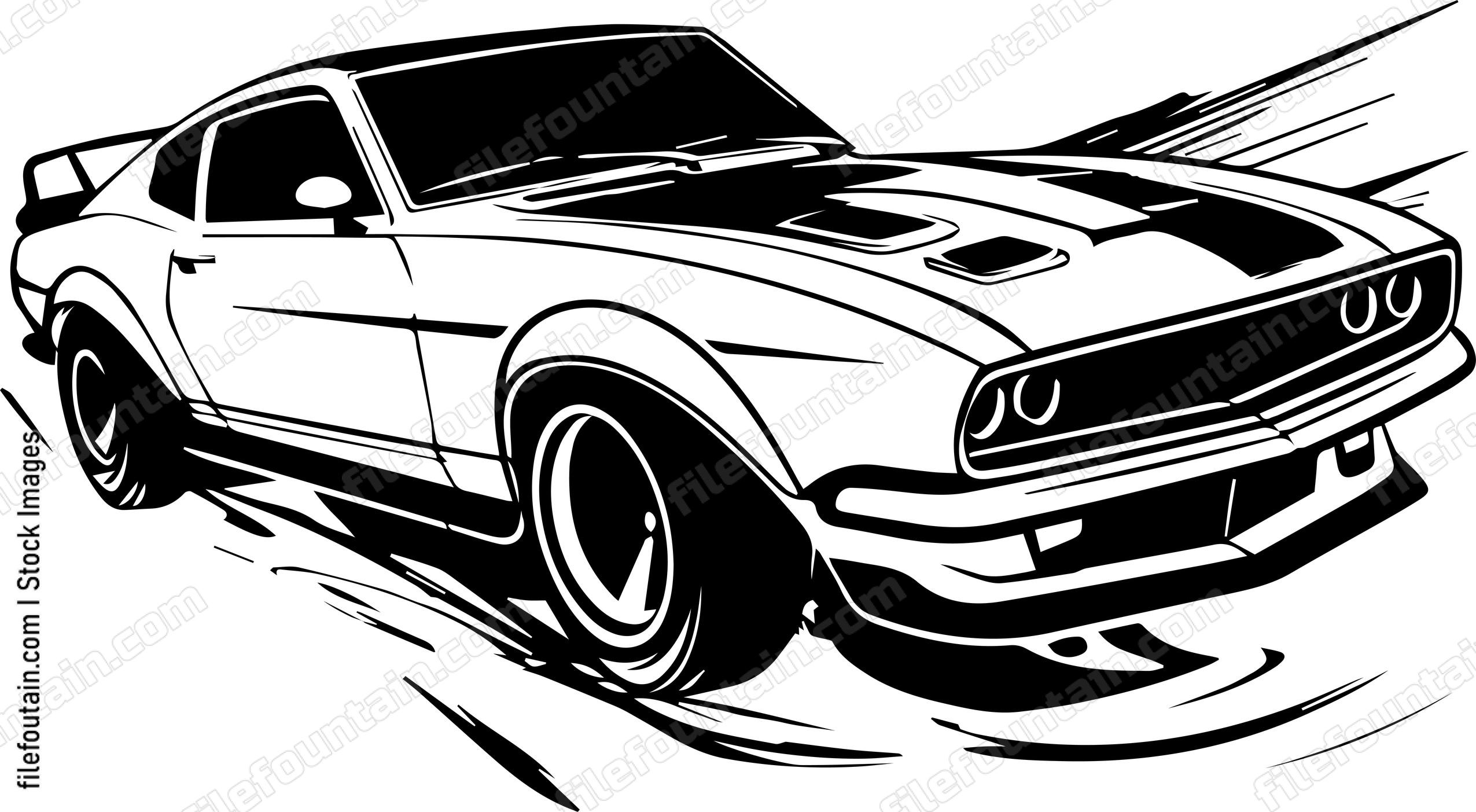 Vintage Street Racing Muscle Car
