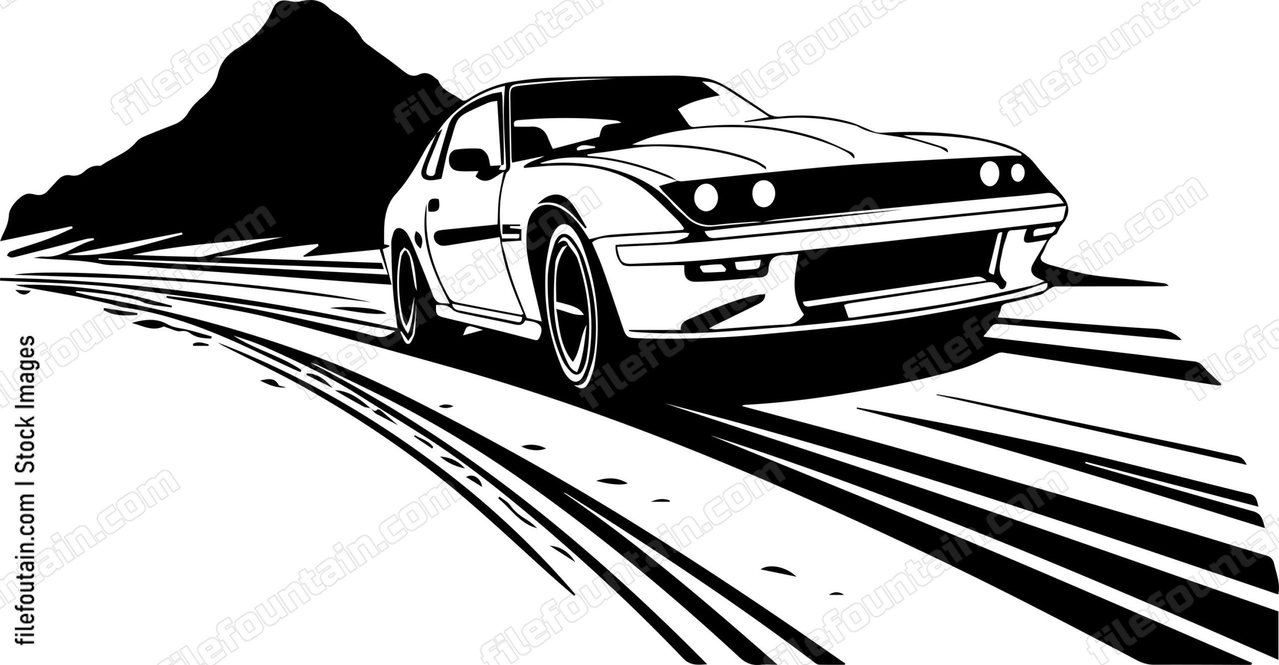Vintage Street Racing Muscle Car