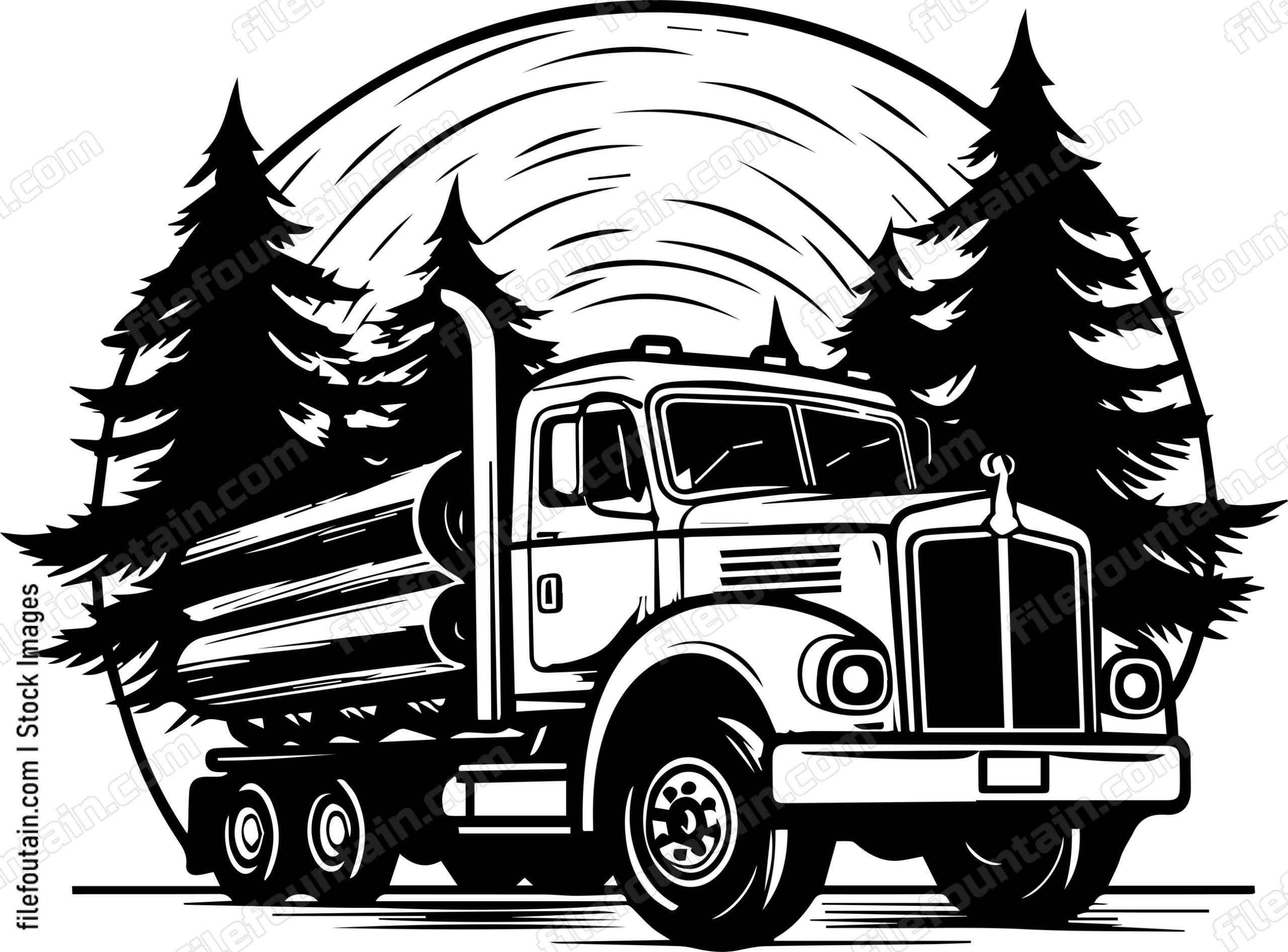 Wood Logging Lumber Log Truck