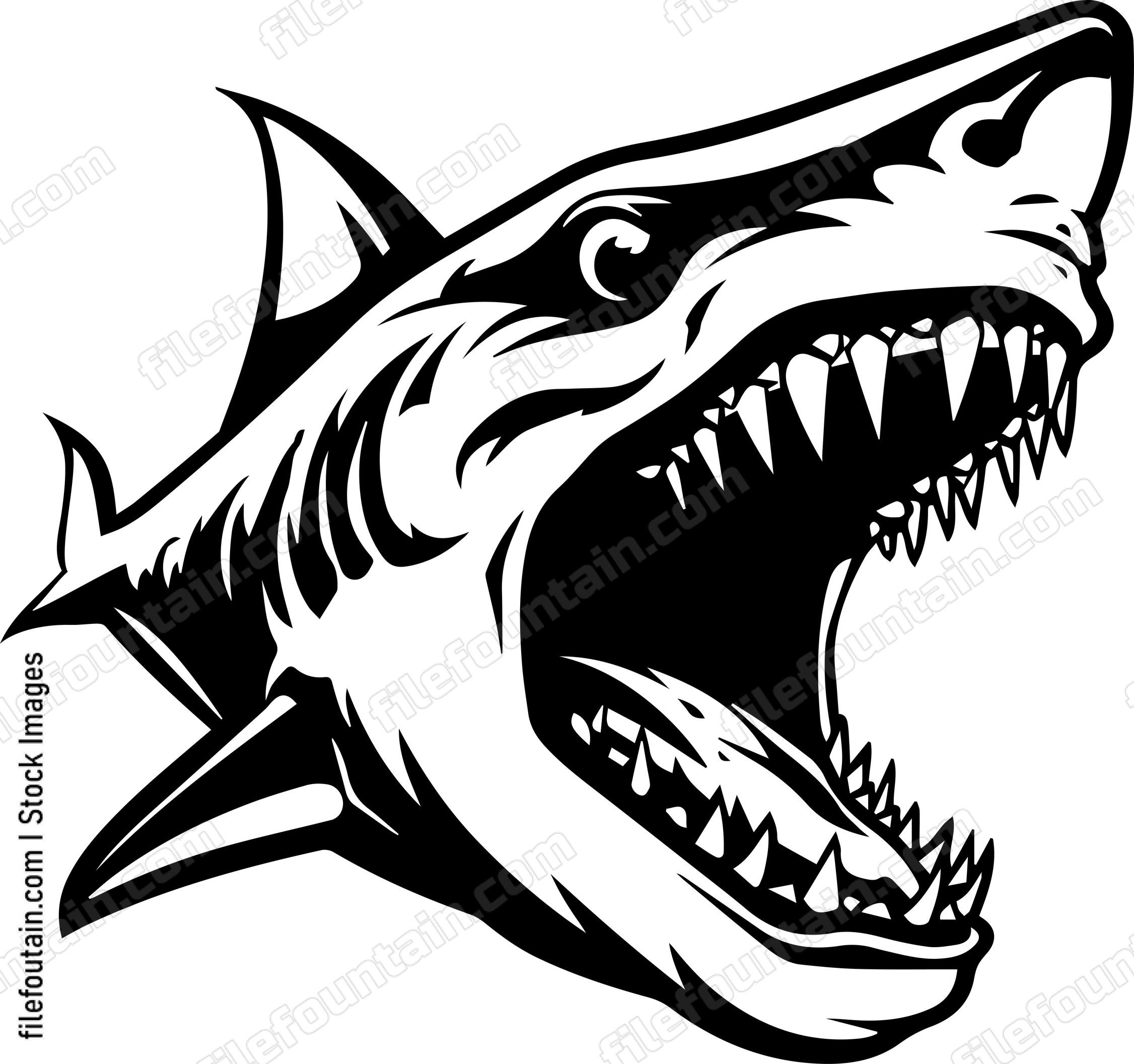 Angry Shark Head