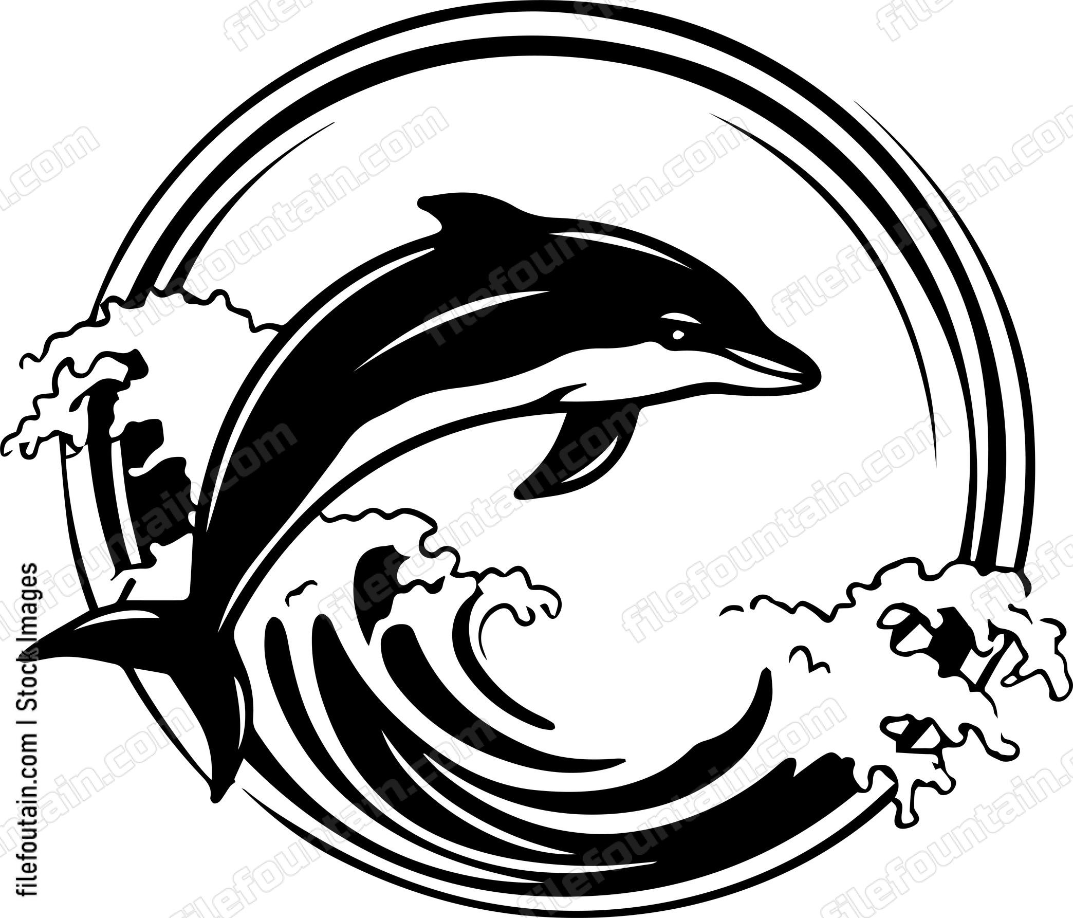 Dolphin On Ocean Waves
