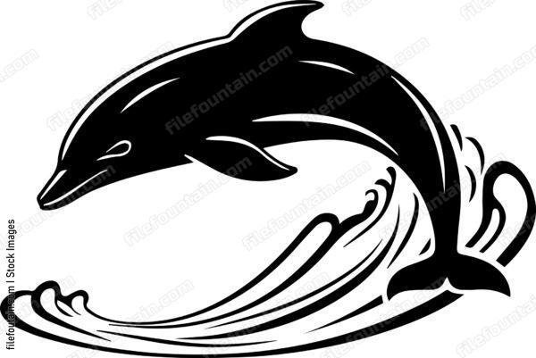 Dolphin On Ocean Waves