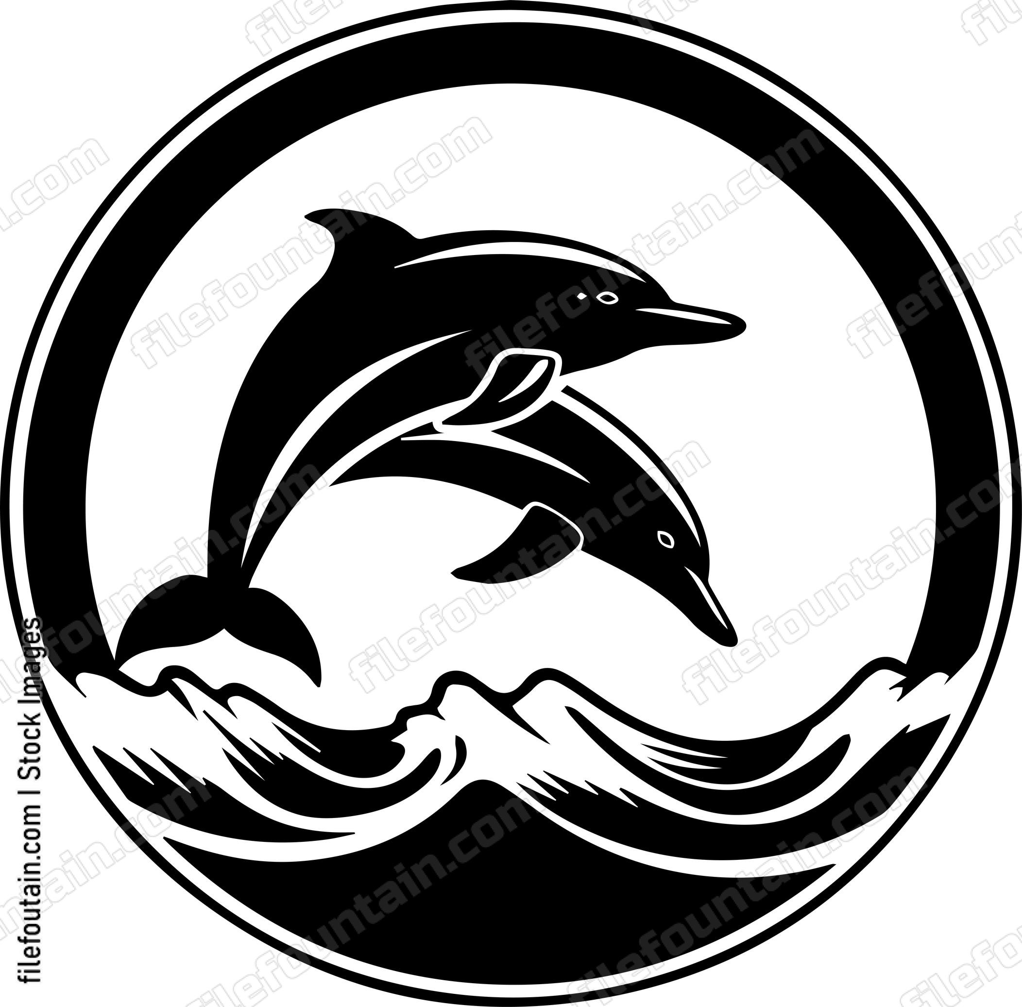 Dolphins On Ocean Waves