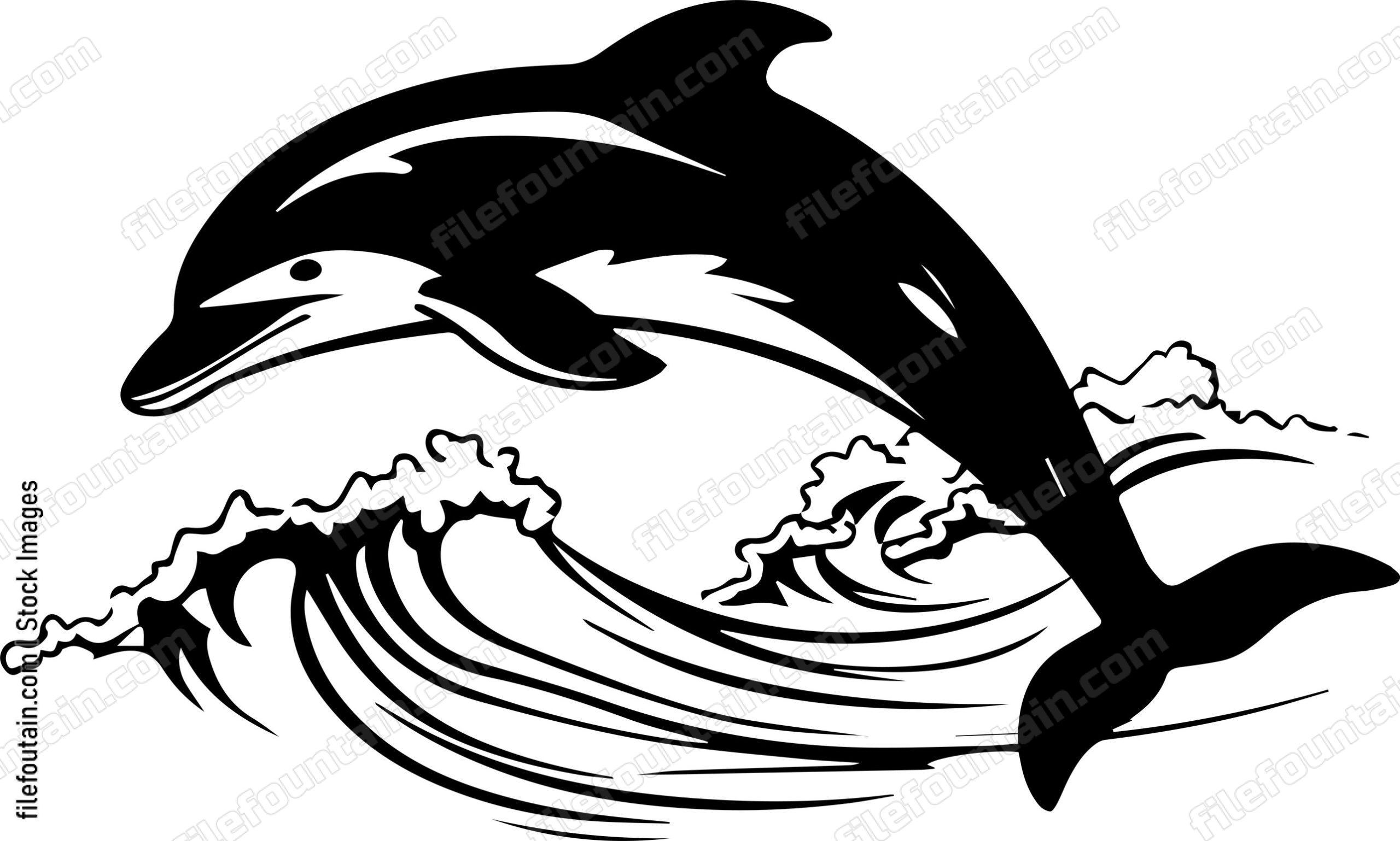 Dolphin On Ocean Waves