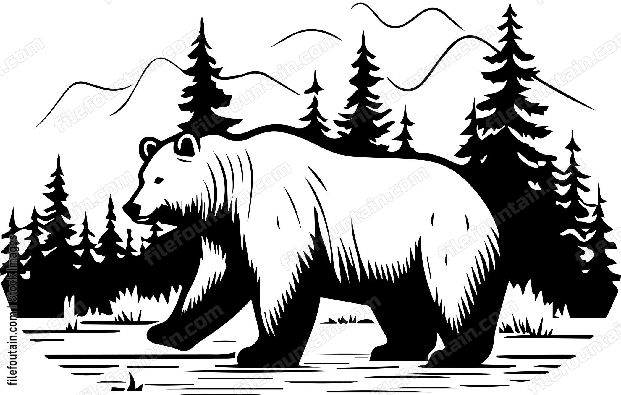 Grizzly Bear In A Forest