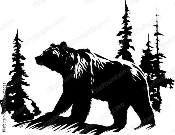 Grizzly Bear In A Forest