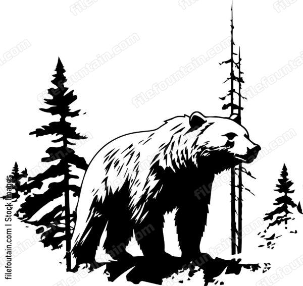 Grizzly Bear In A Forest