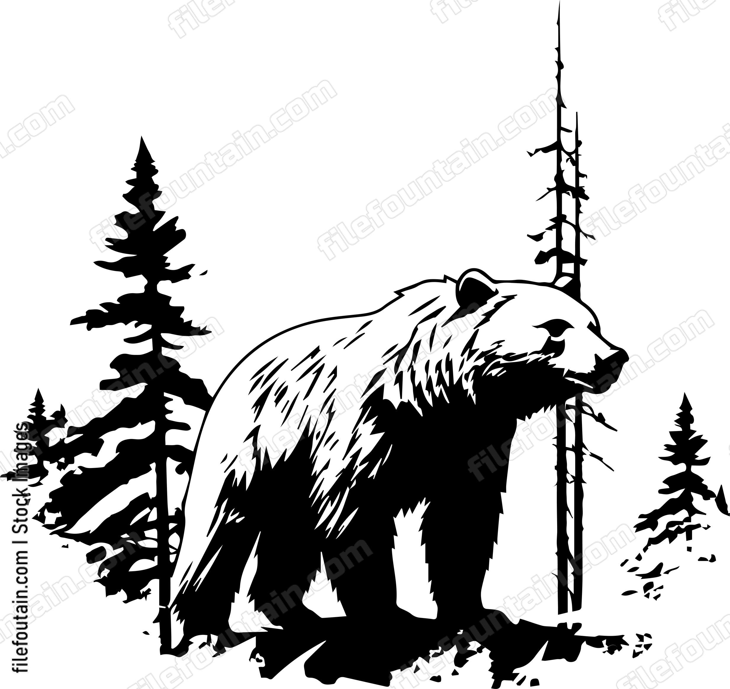 Grizzly Bear In A Forest