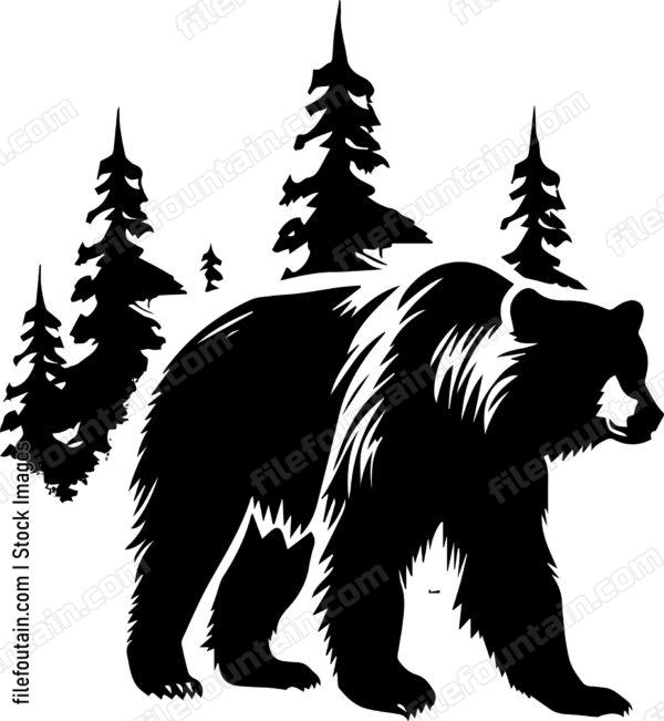 Grizzly Bear In A Forest