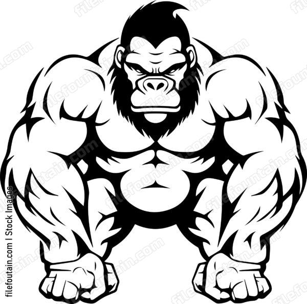 Muscular Gorilla Mascot