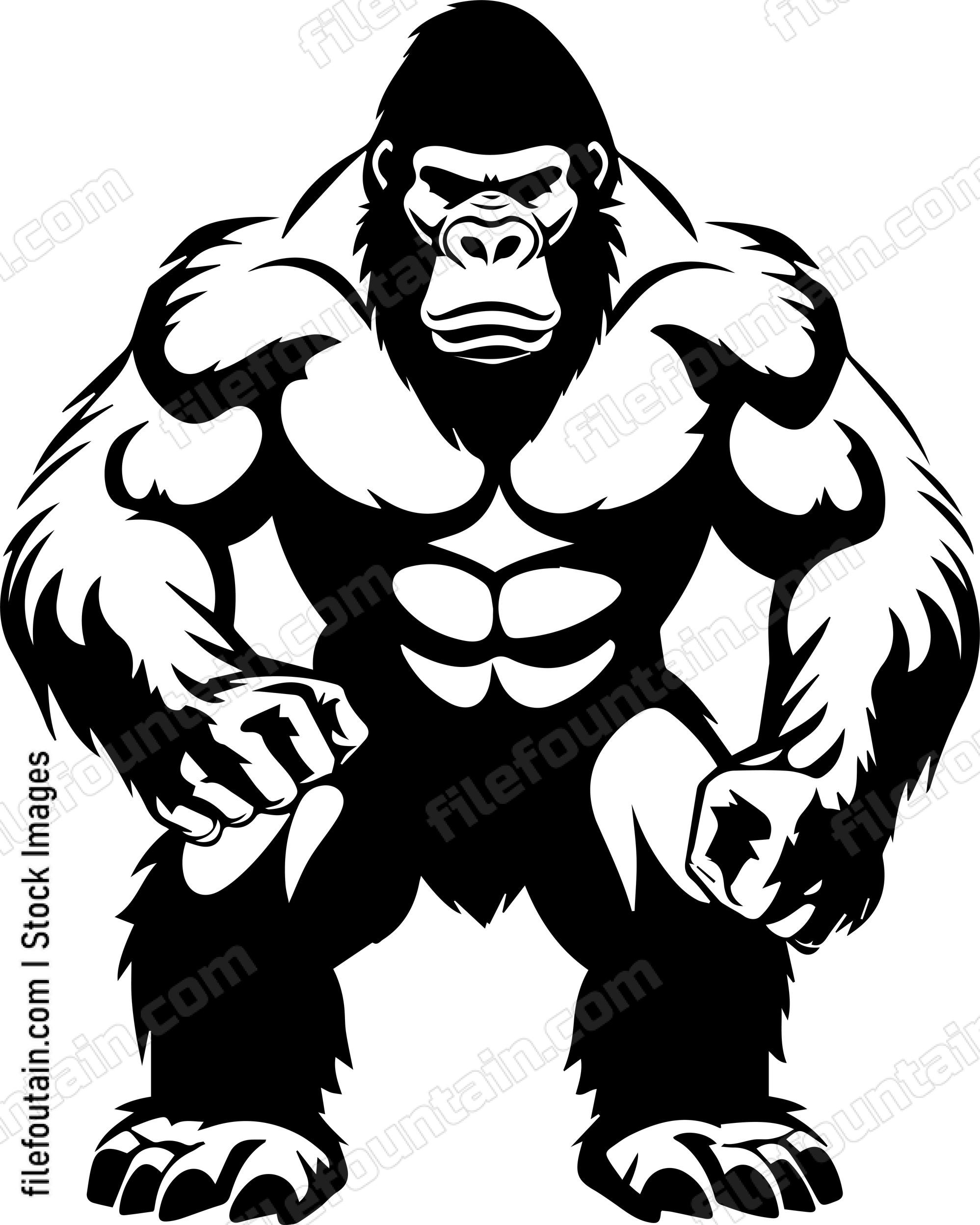 Muscular Gorilla Mascot