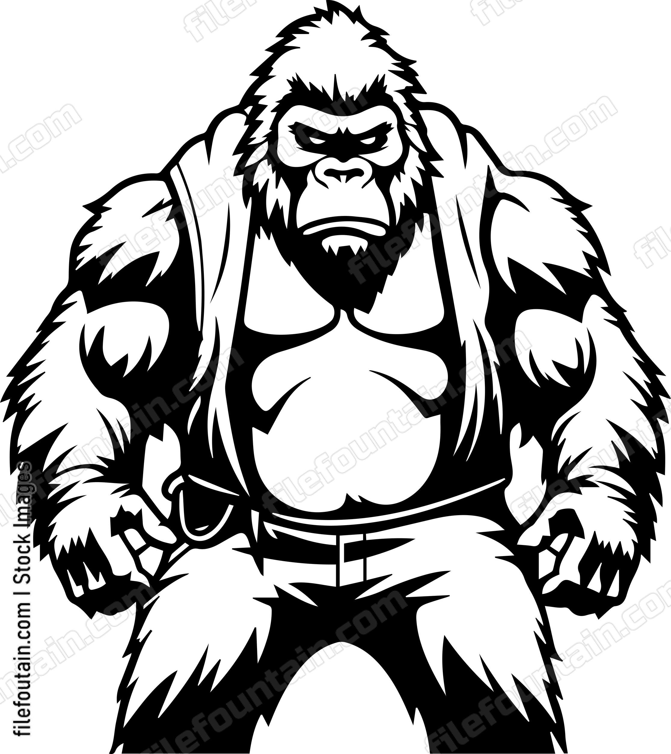 Muscular Gorilla Mascot