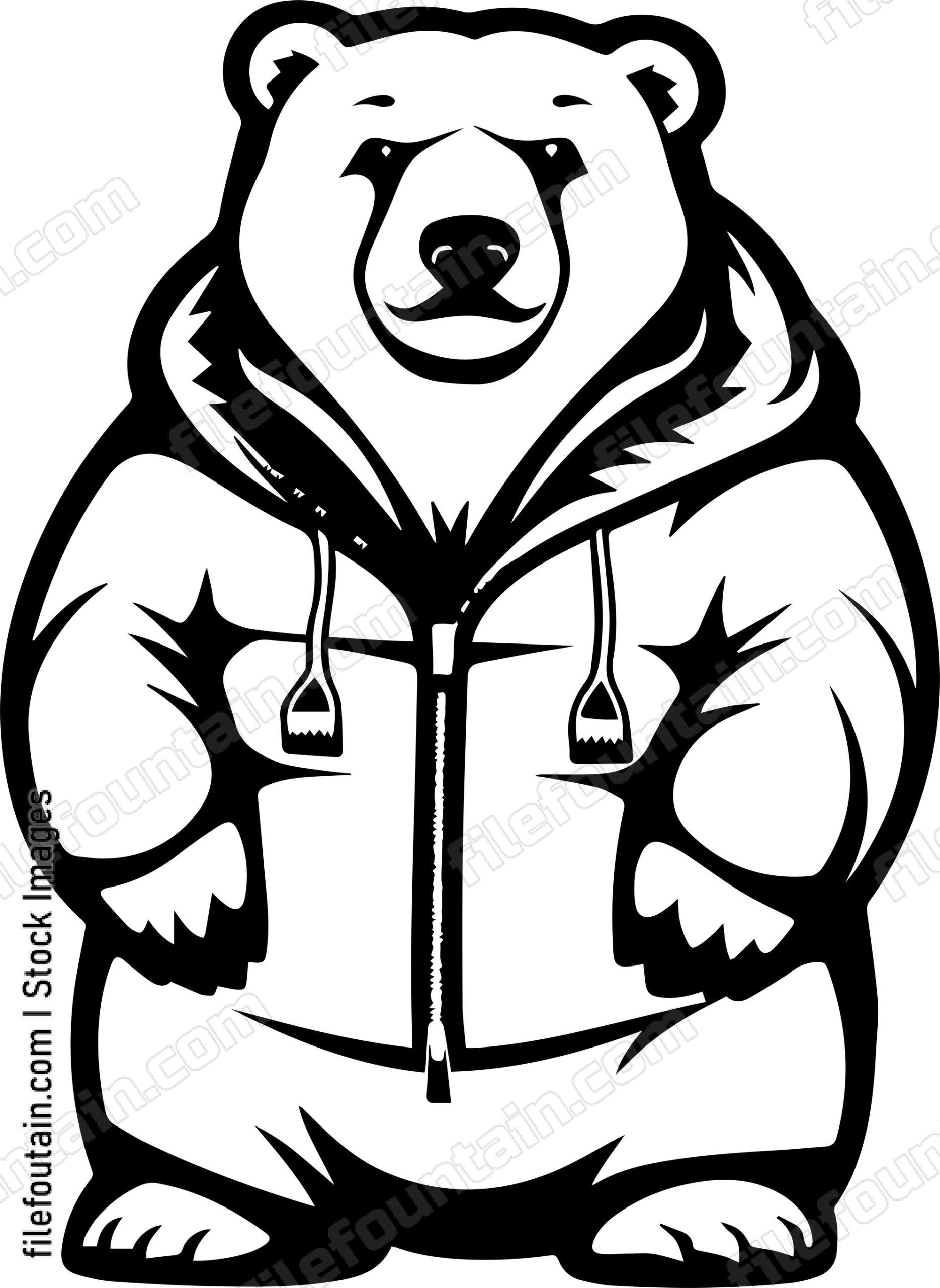 Polar Bear Mascot In A Winter Coat