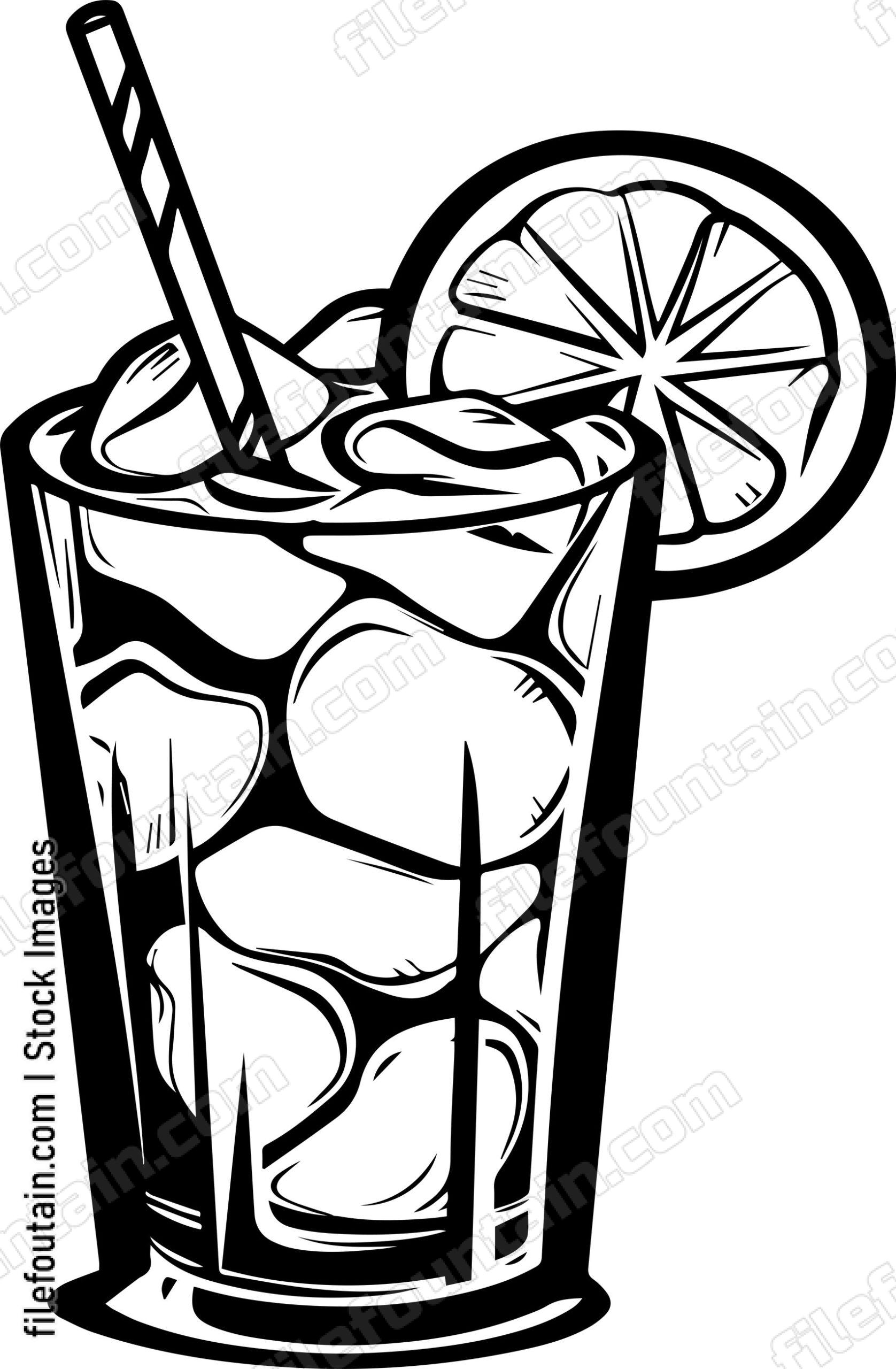Cold Drink With Ice and Lemon
