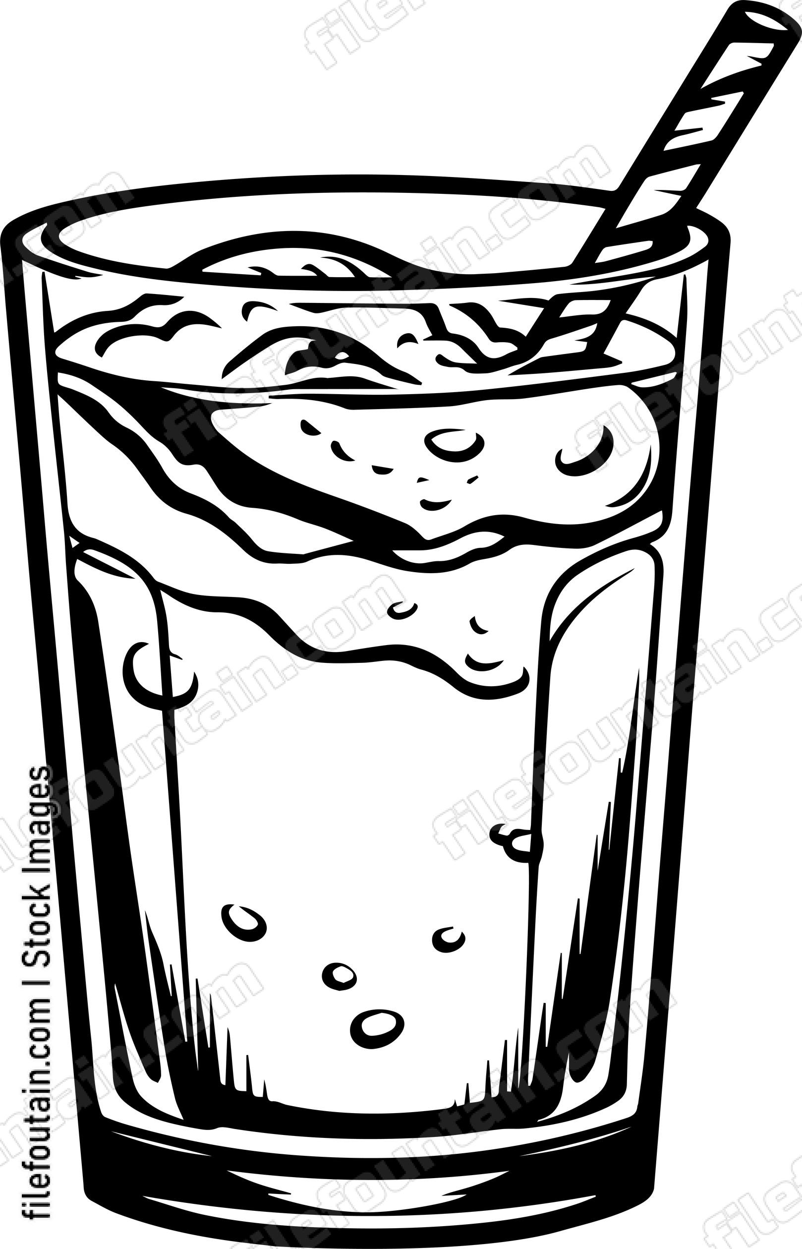Cold Soda Drink With A Straw