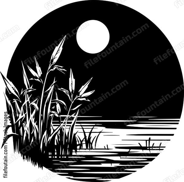 Corn Field Full Moon