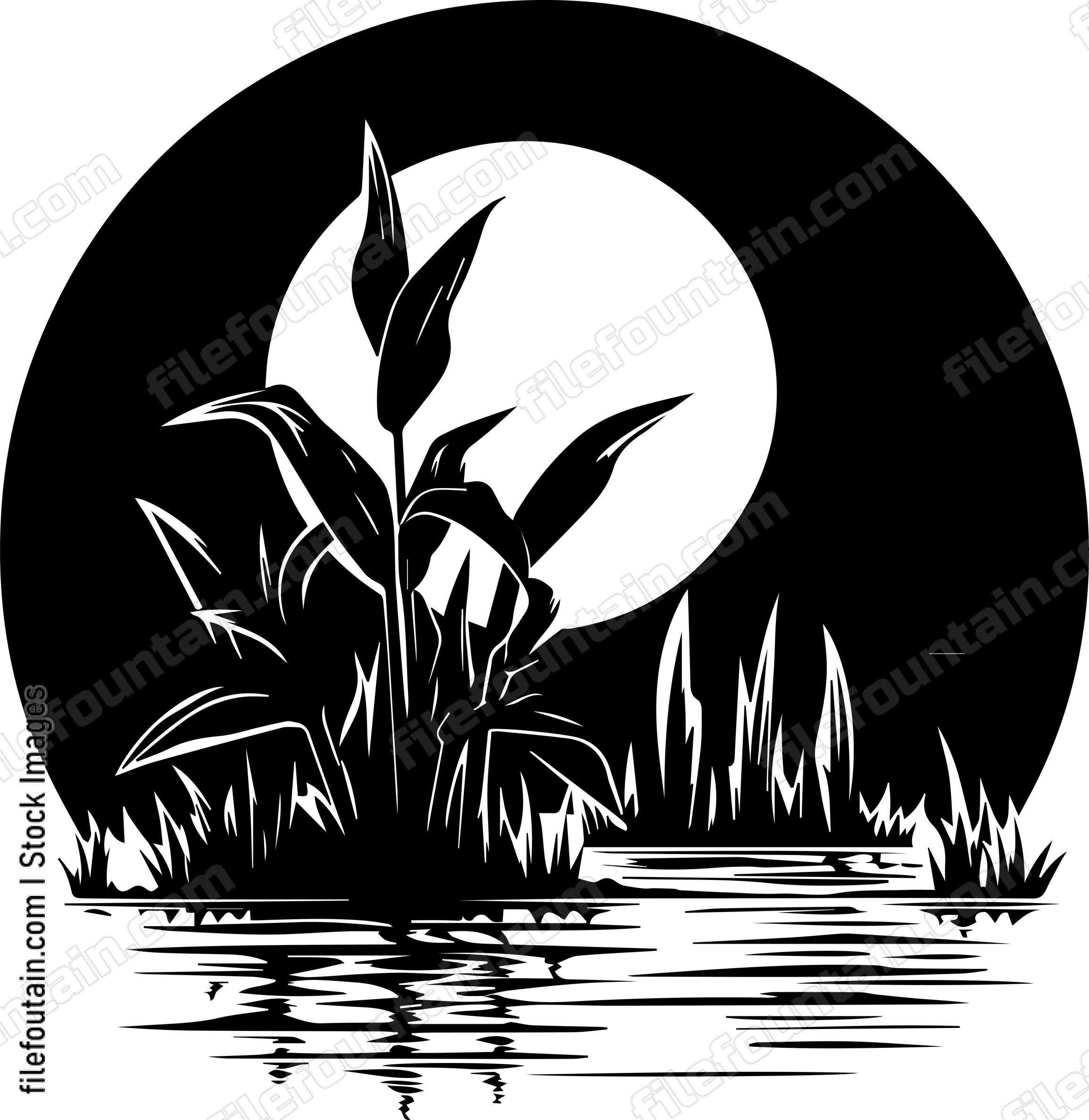Corn Field Full Moon