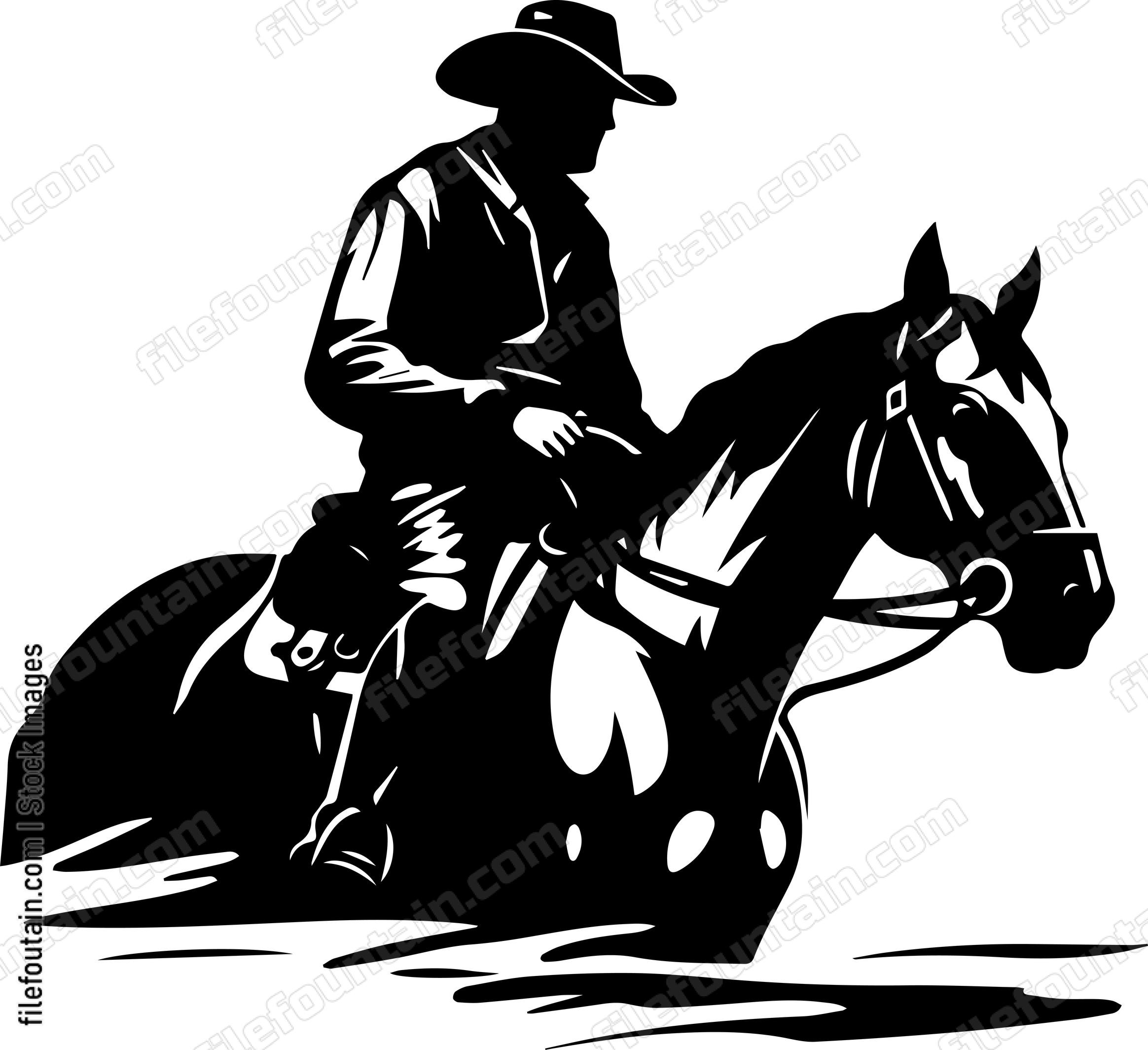 Cowboys Riding Horse