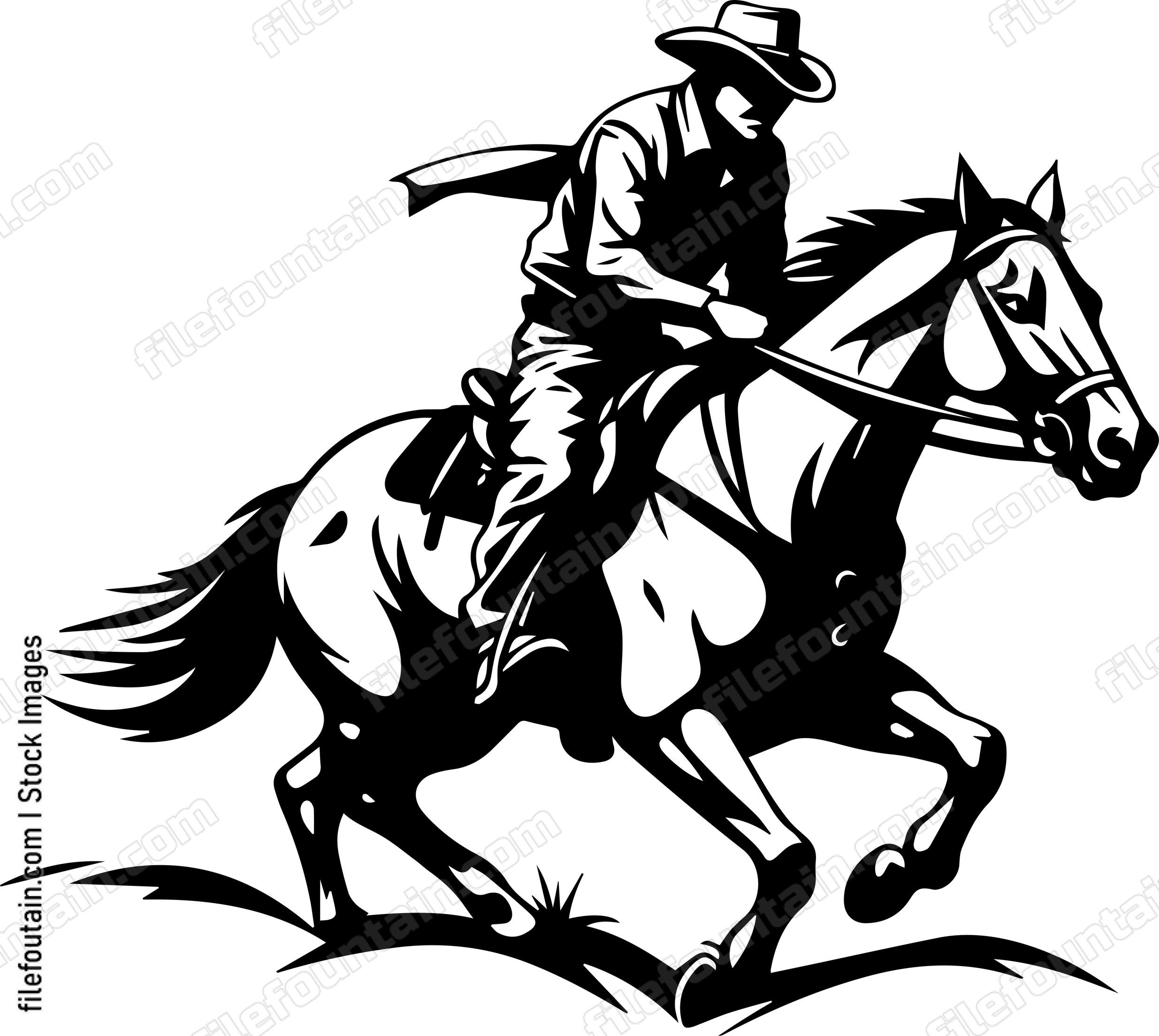 Cowboys Riding Out On A Horse