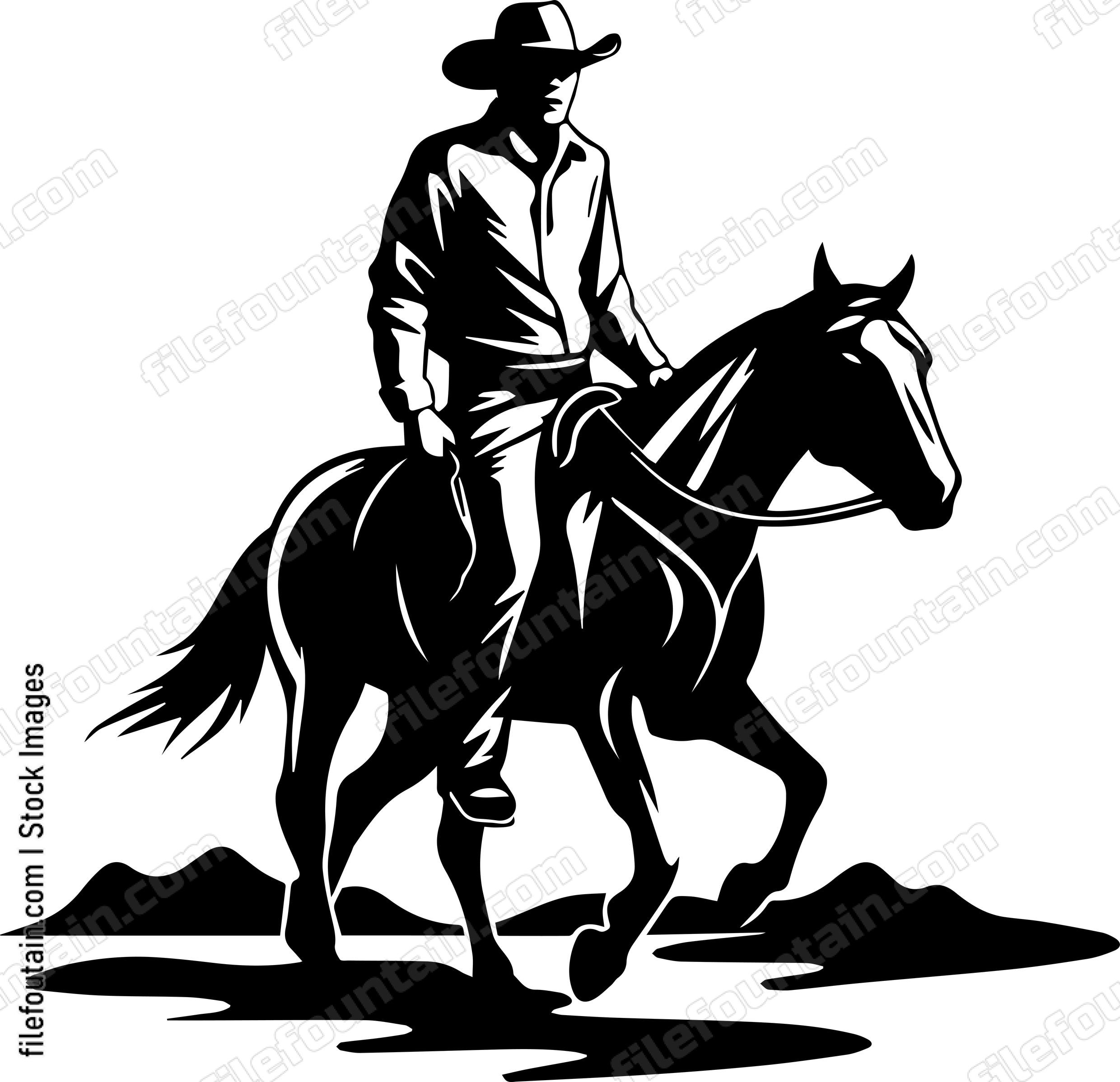 Cowboys Riding Out On A Horse